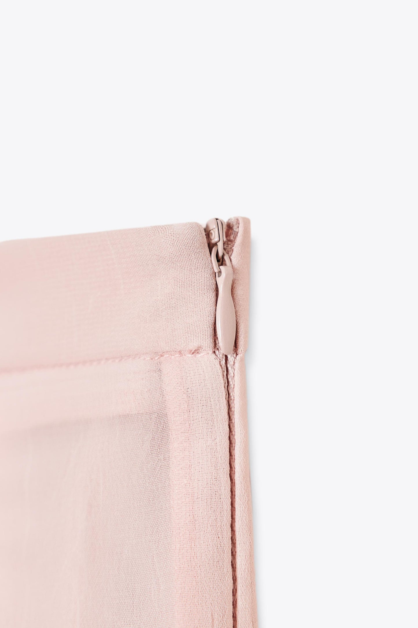 SEMI-SHEER TOPSTITCHED MIDI SKIRT
