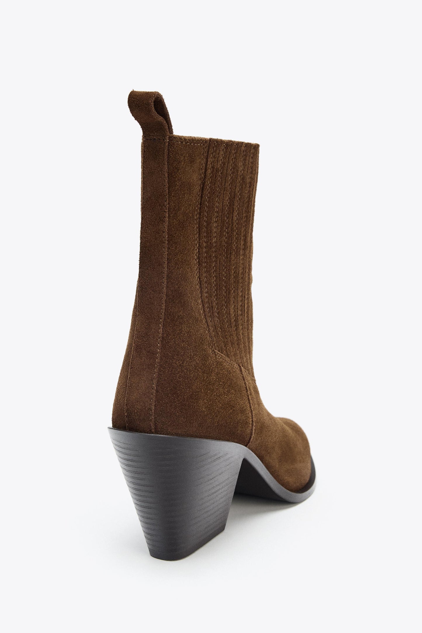 SPLIT LEATHER COWBOY ANKLE BOOTS