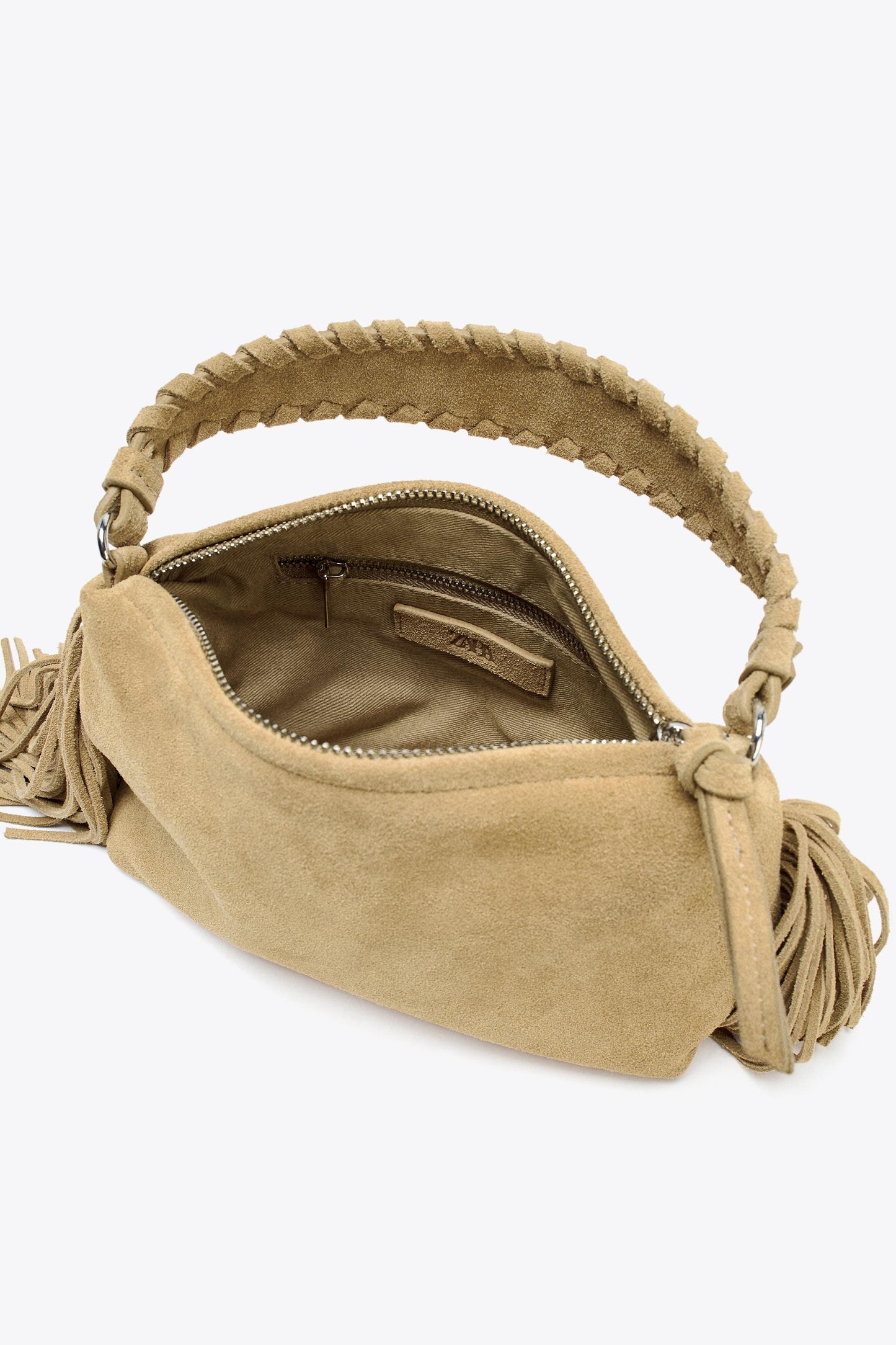 SPLIT LEATHER FRINGED MINI BAG