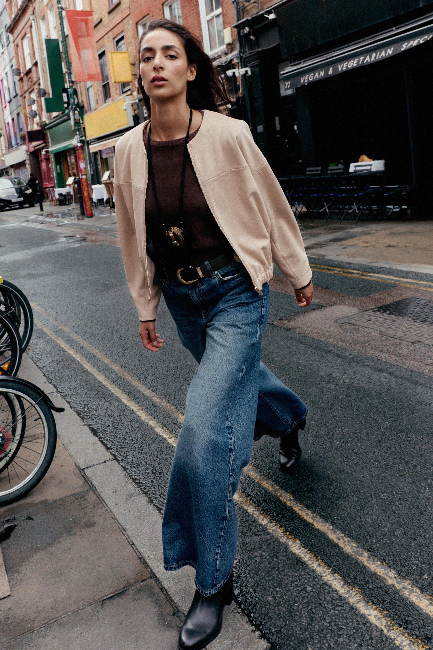 FAUX SUEDE BOMBER JACKET