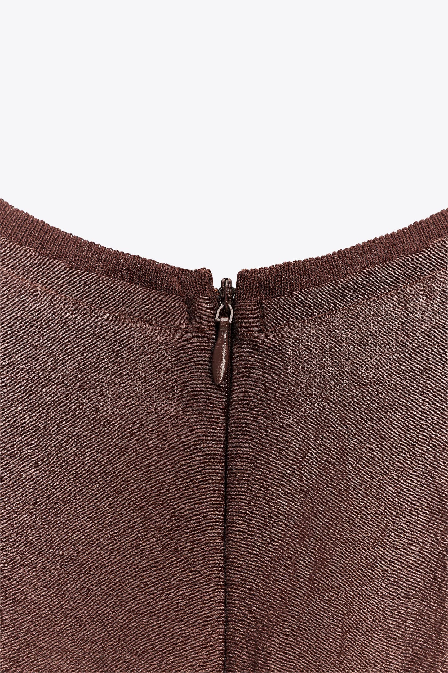 PLEATED WAIST MIXED KNIT DRESS