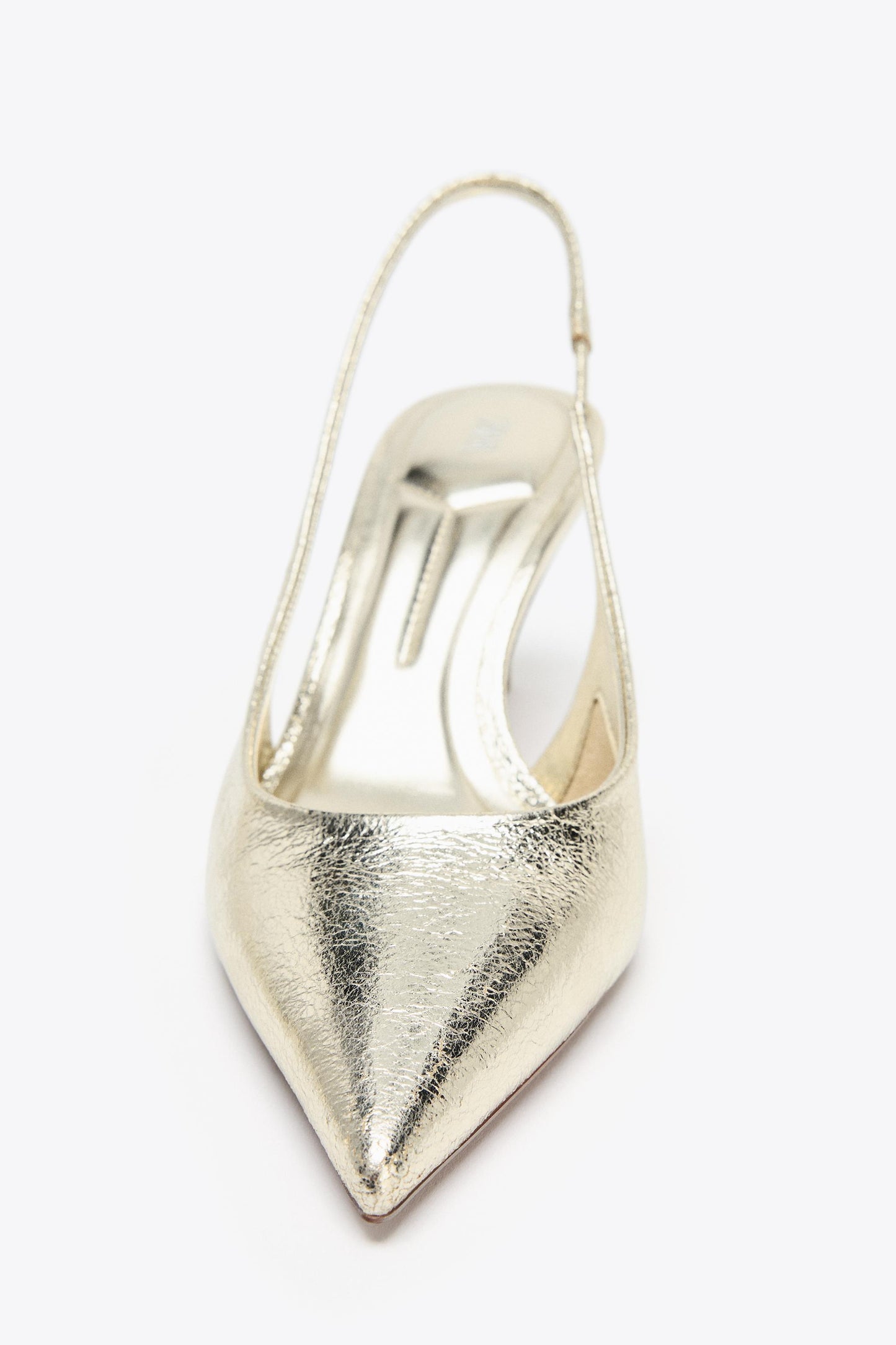 METALLIC EFFECT SLINGBACK HEELS