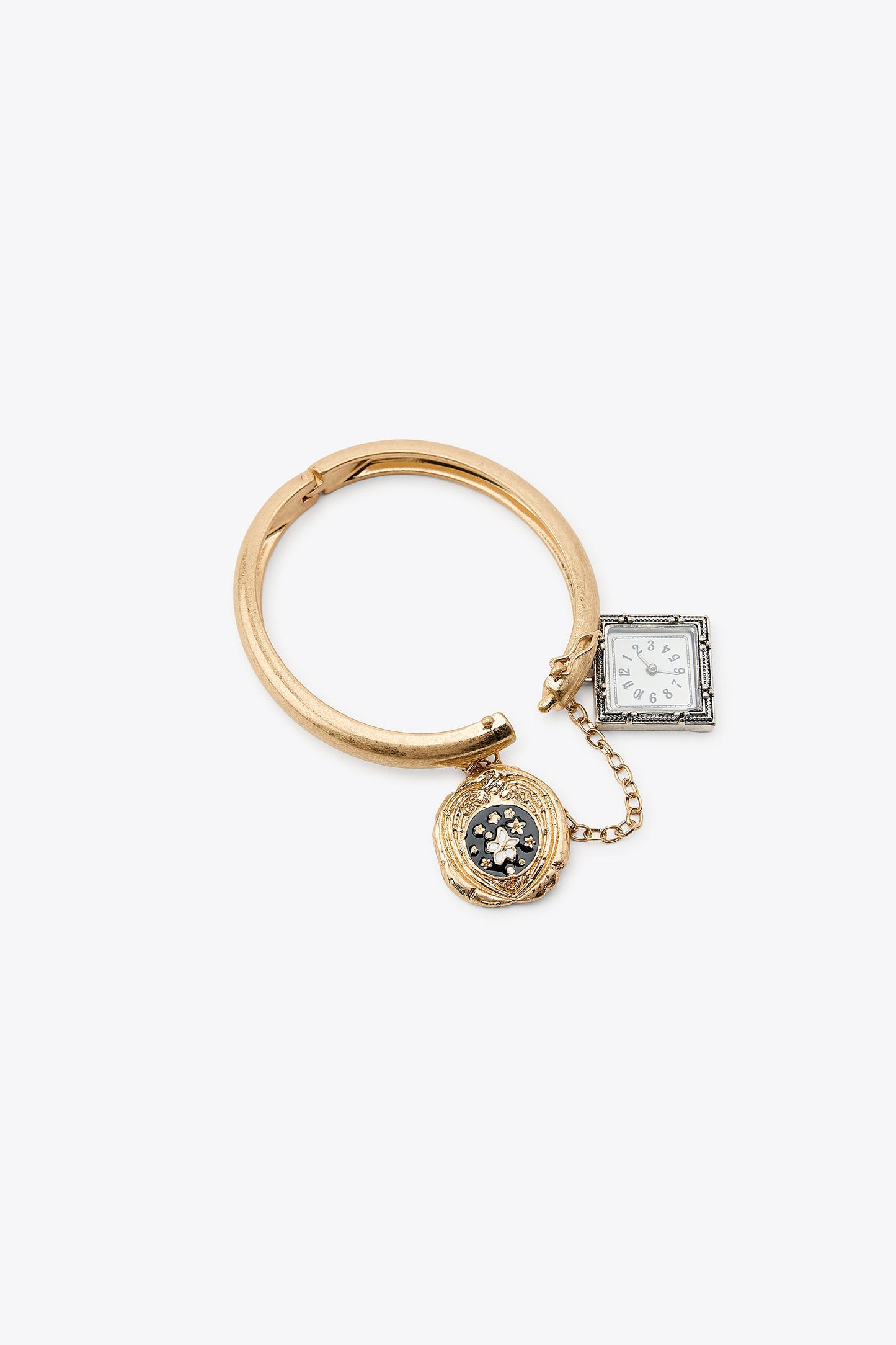 PACK OF 2 COMBINATION BRACELETS WITH CLOCK AND BELL CHARMS