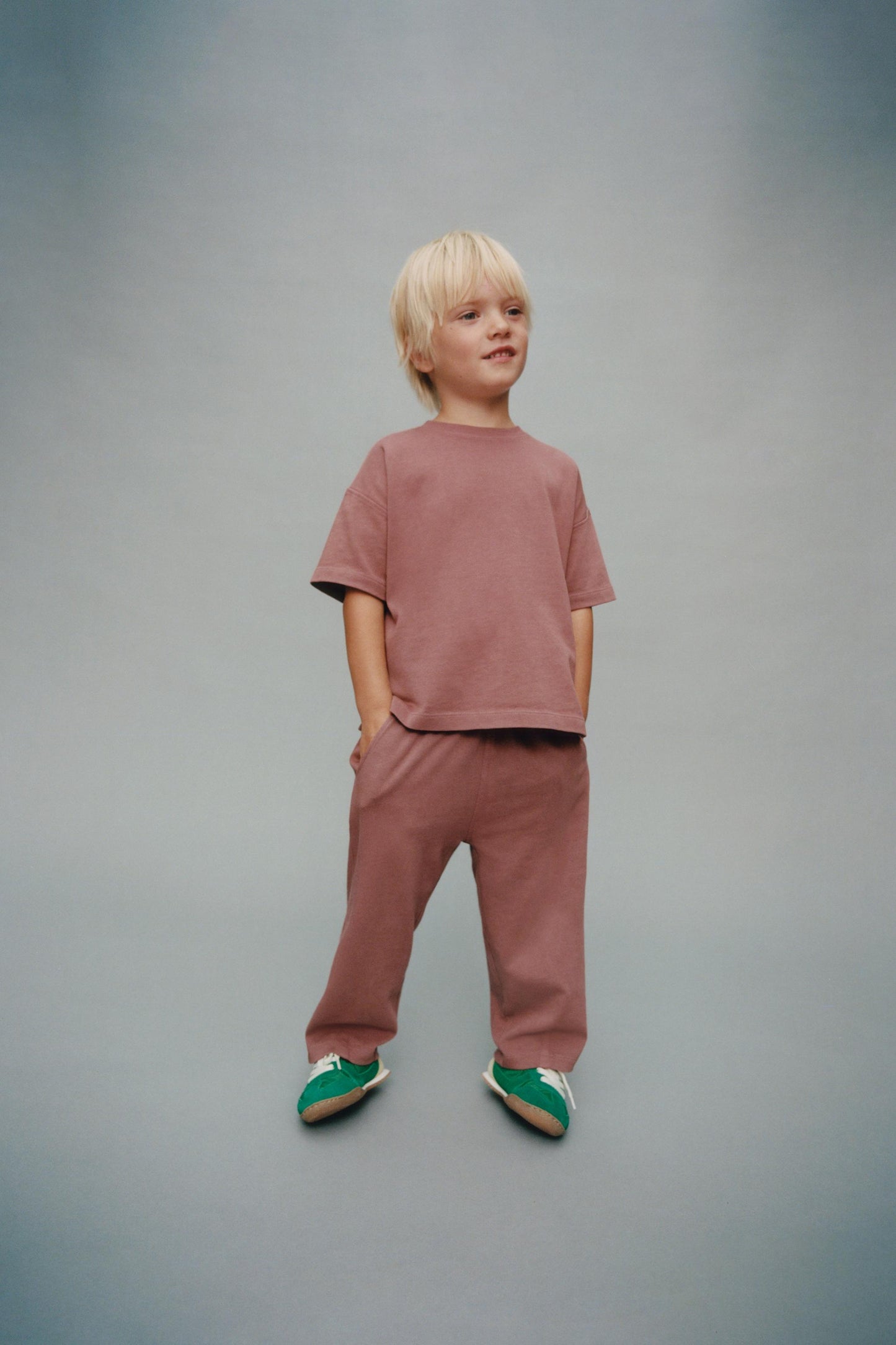 PLAIN WIDE LEG T-SHIRT AND PANTS SET