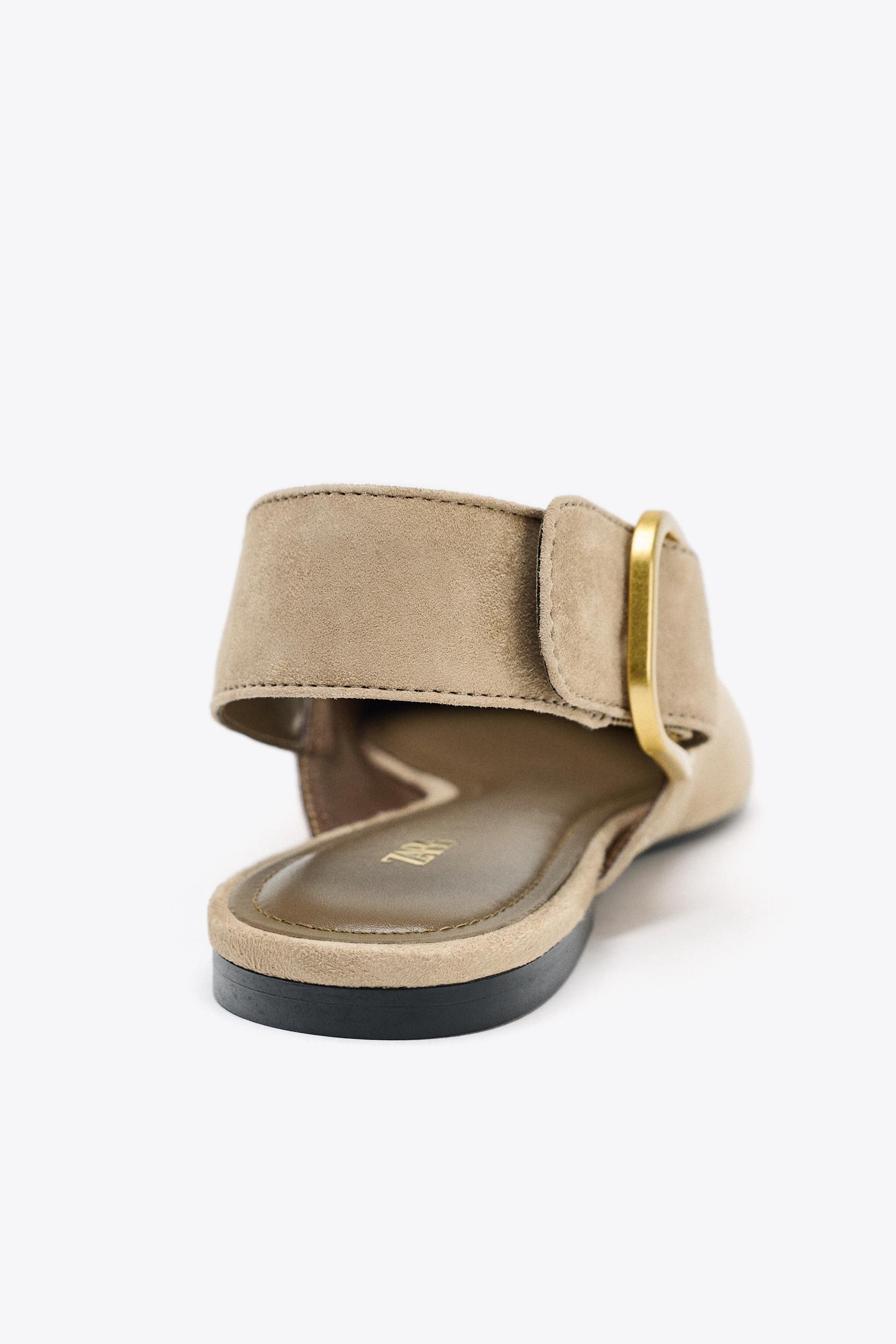 SPLIT LEATHER BUCKLE SLINGBACKS