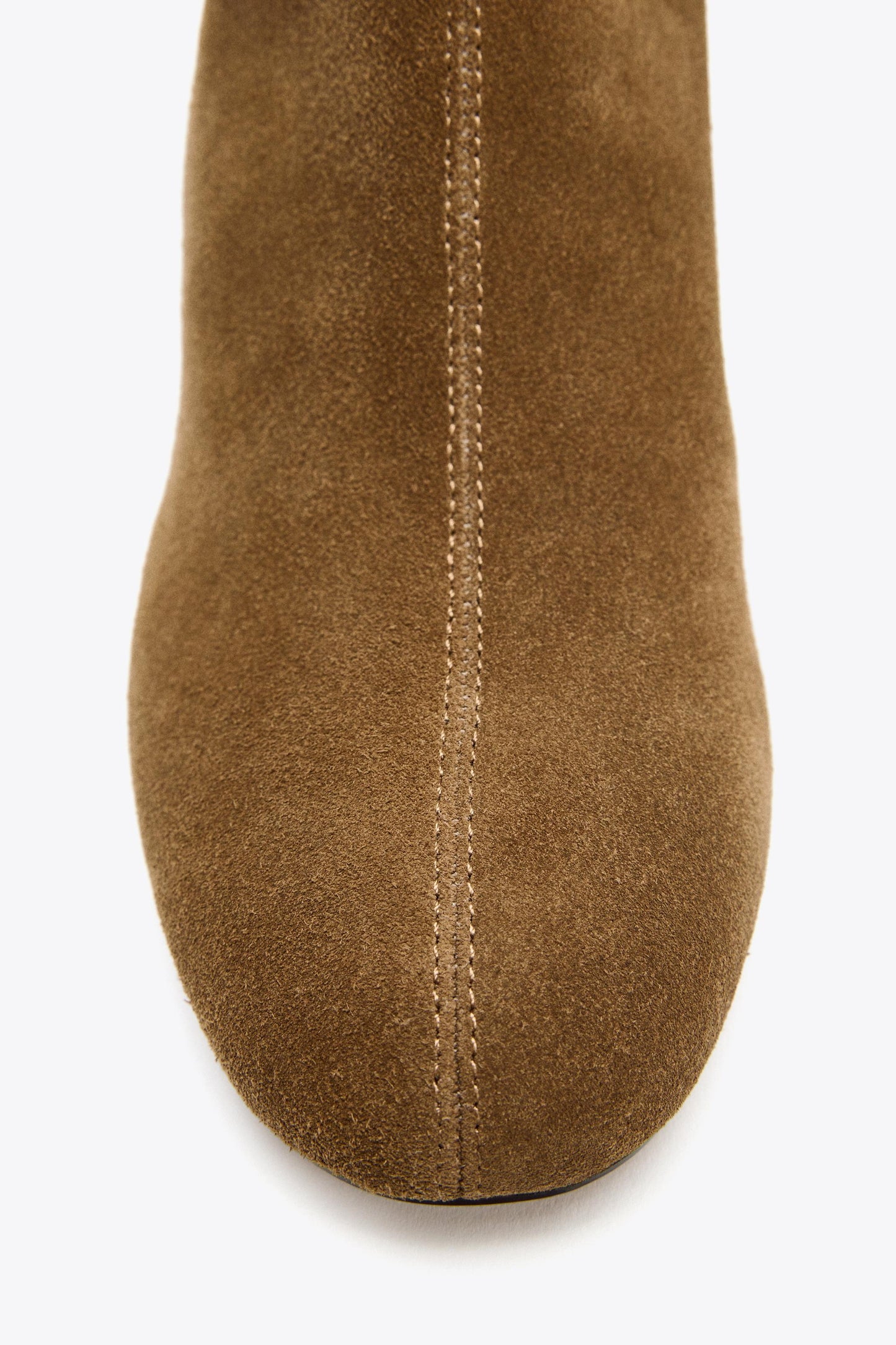 SPLIT LEATHER WIDE HEELED ANKLE BOOTS