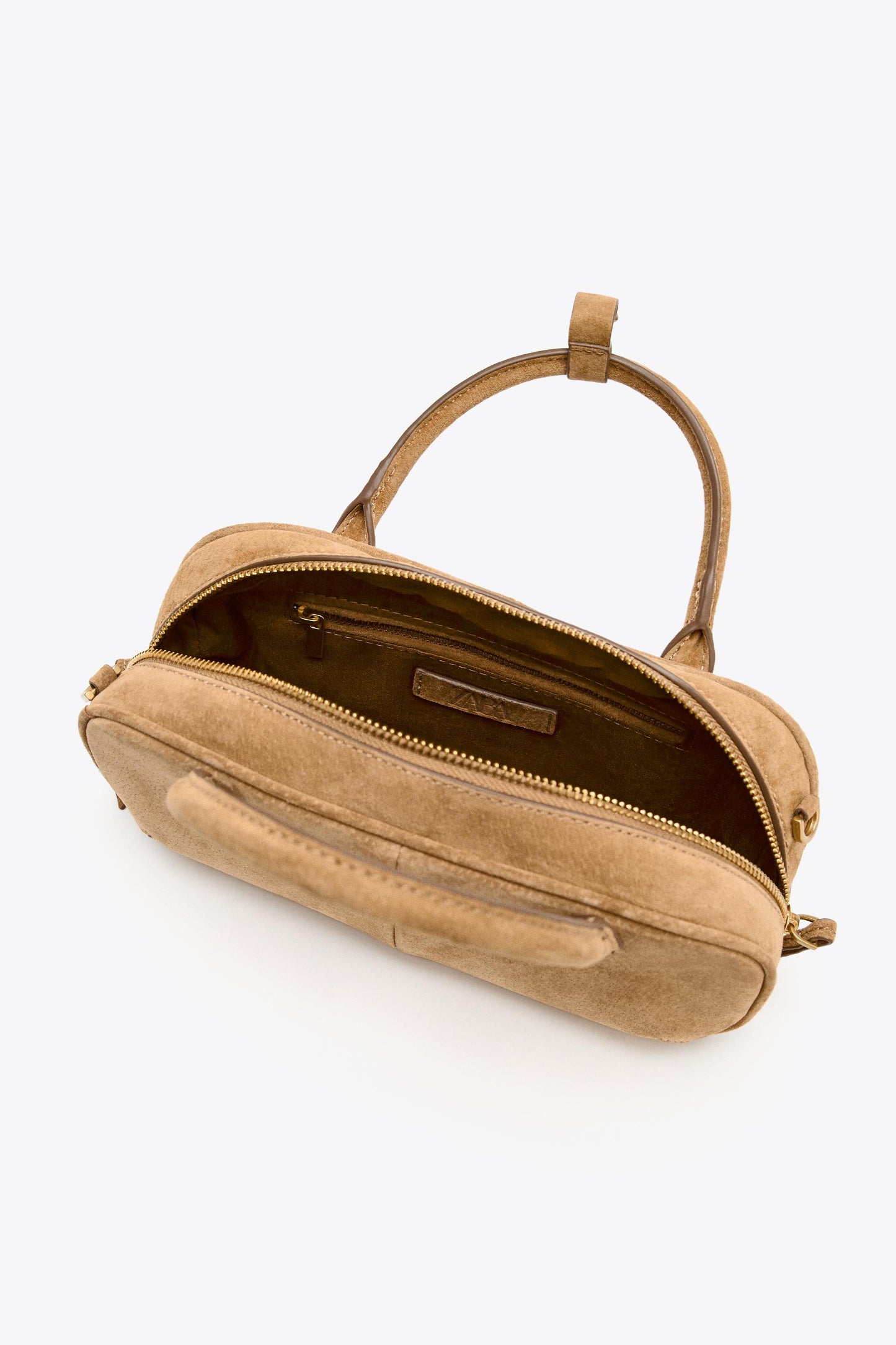MINI DOUBLE HANDLE SUEDE BAG