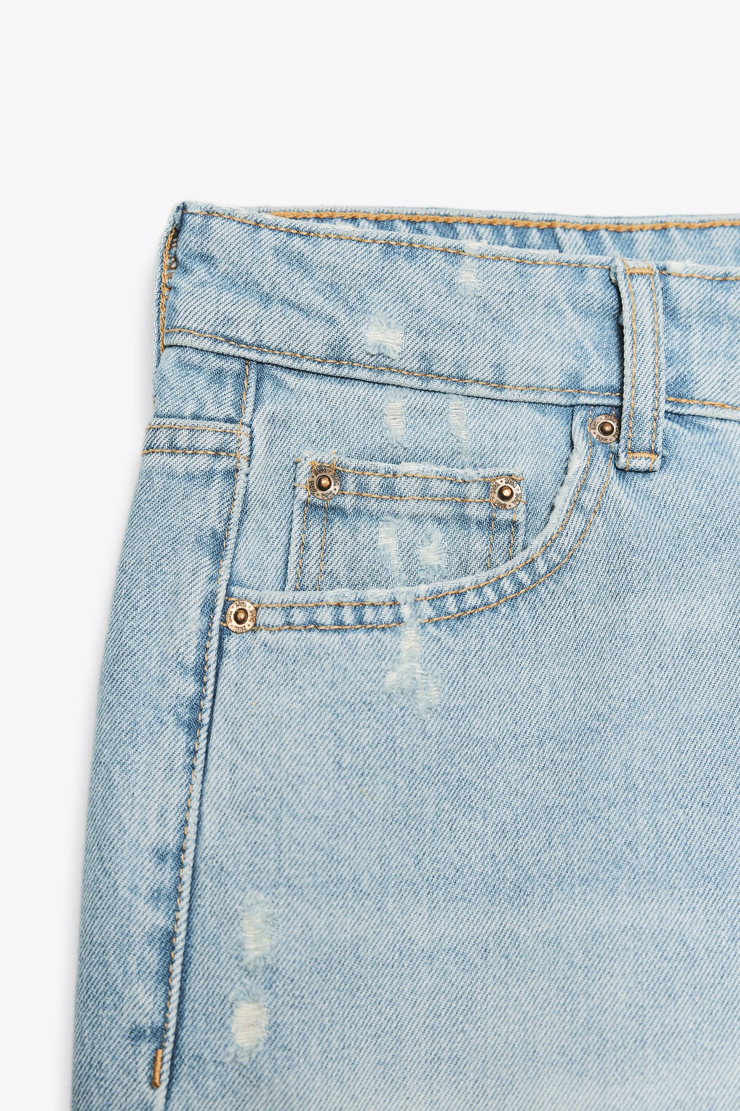 MID-RISE RIPPED TRF DENIM SHORTS
