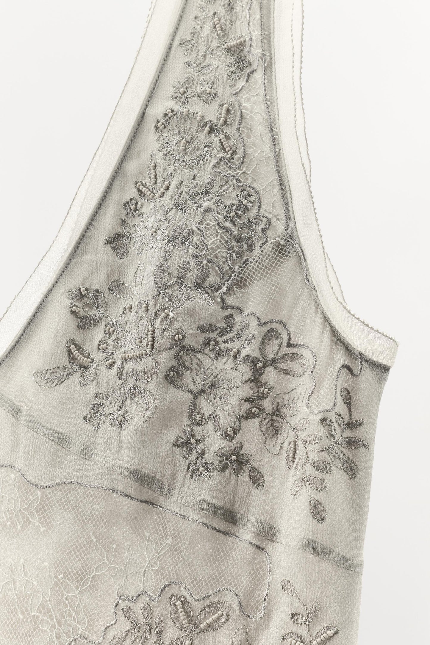 GEORGETTE DRESS WITH EMBROIDERY AND BEADING