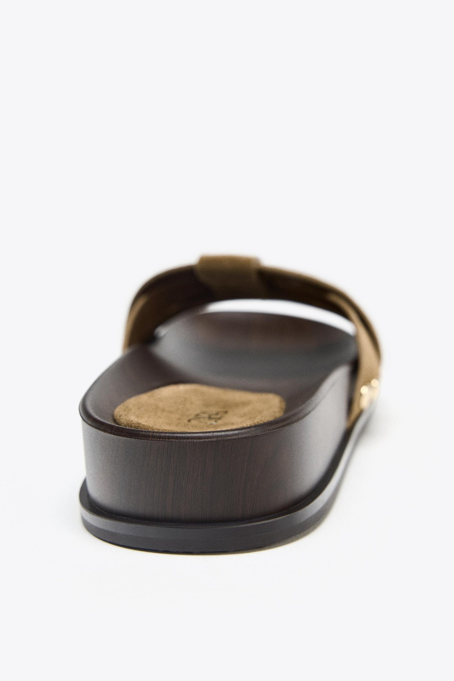 LEATHER PLATFORM SLIDES