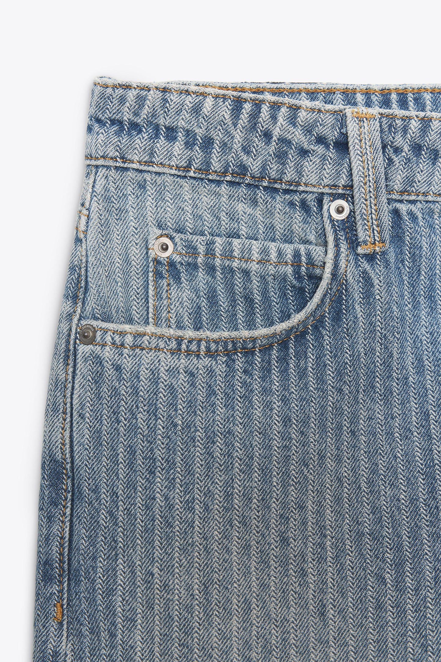 ZW COLLECTION MID-RISE STRAIGHT LEG STRIPE JEANS