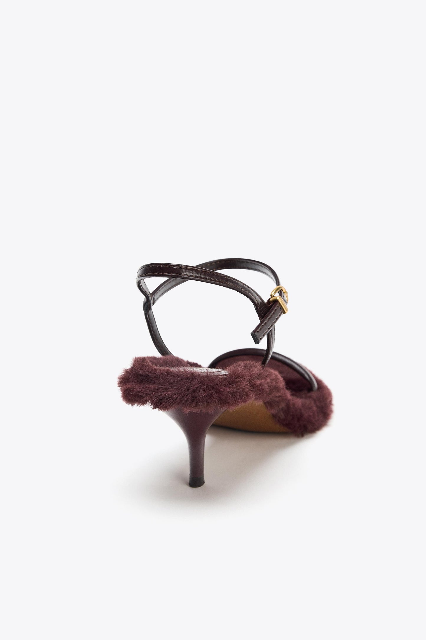FAUX FUR SOLE HEELED SANDALS
