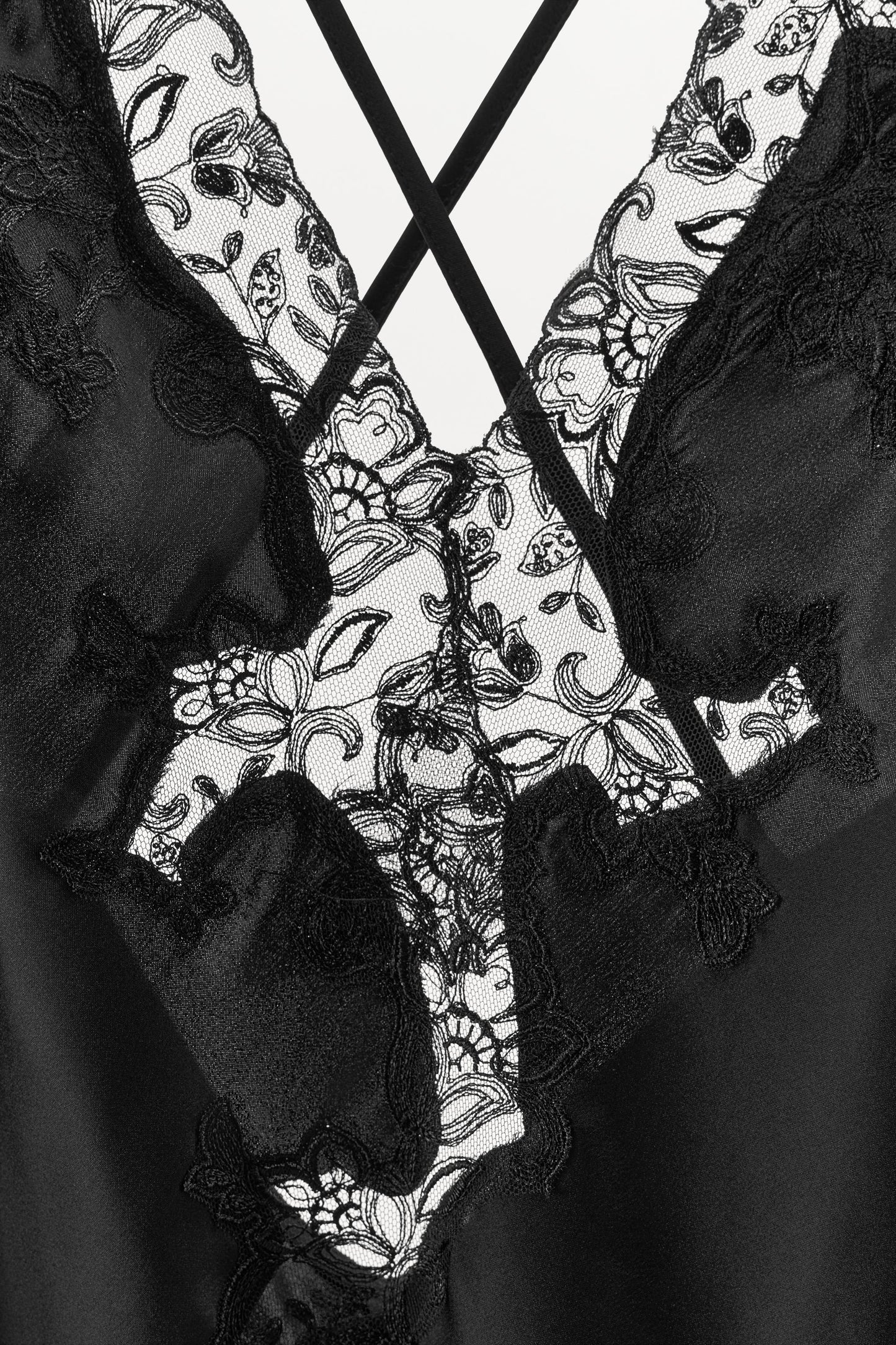SATIN EMBROIDERED LACE DRESS