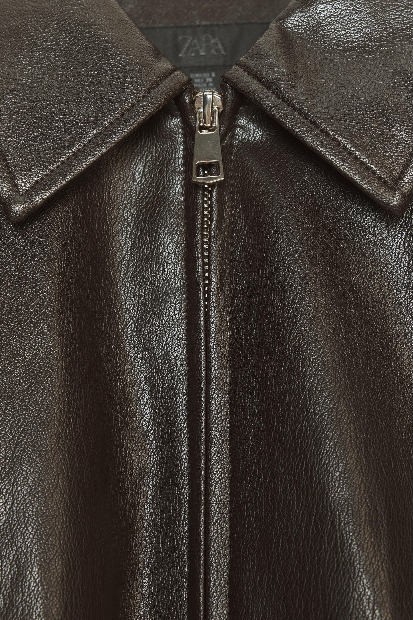 FAUX LEATHER BOMBER JACKET