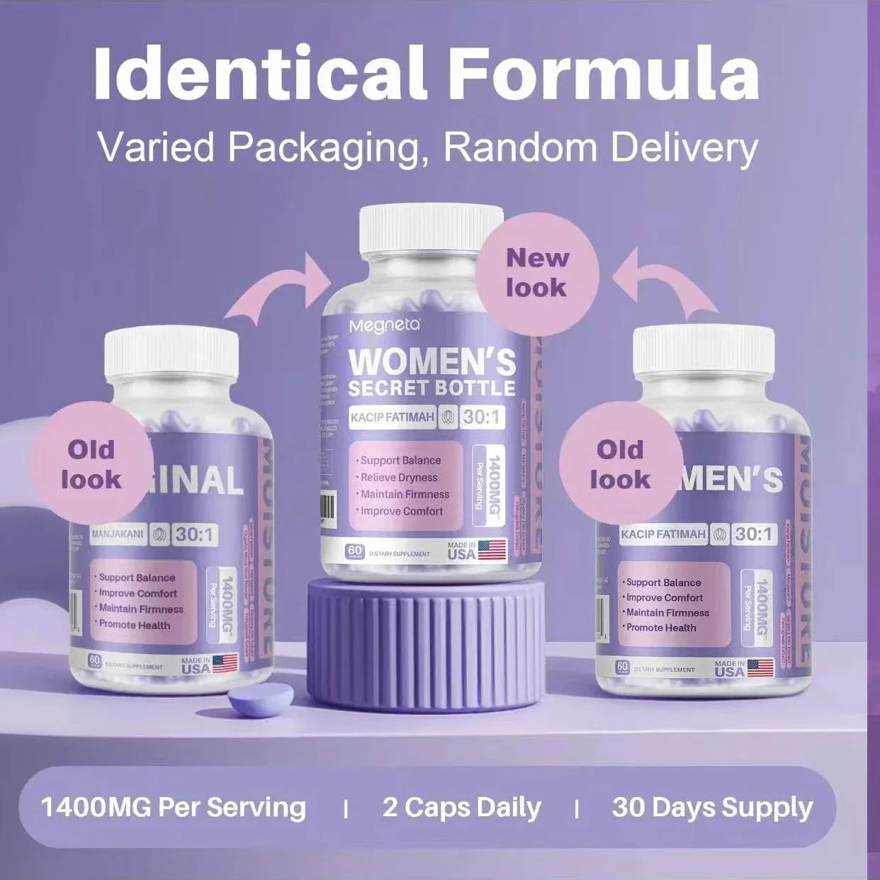 LUXRY 1-3 PCS Women'S Secret Bottle-60 Tablets -Healthcare Kacip Fatimah 1kMG