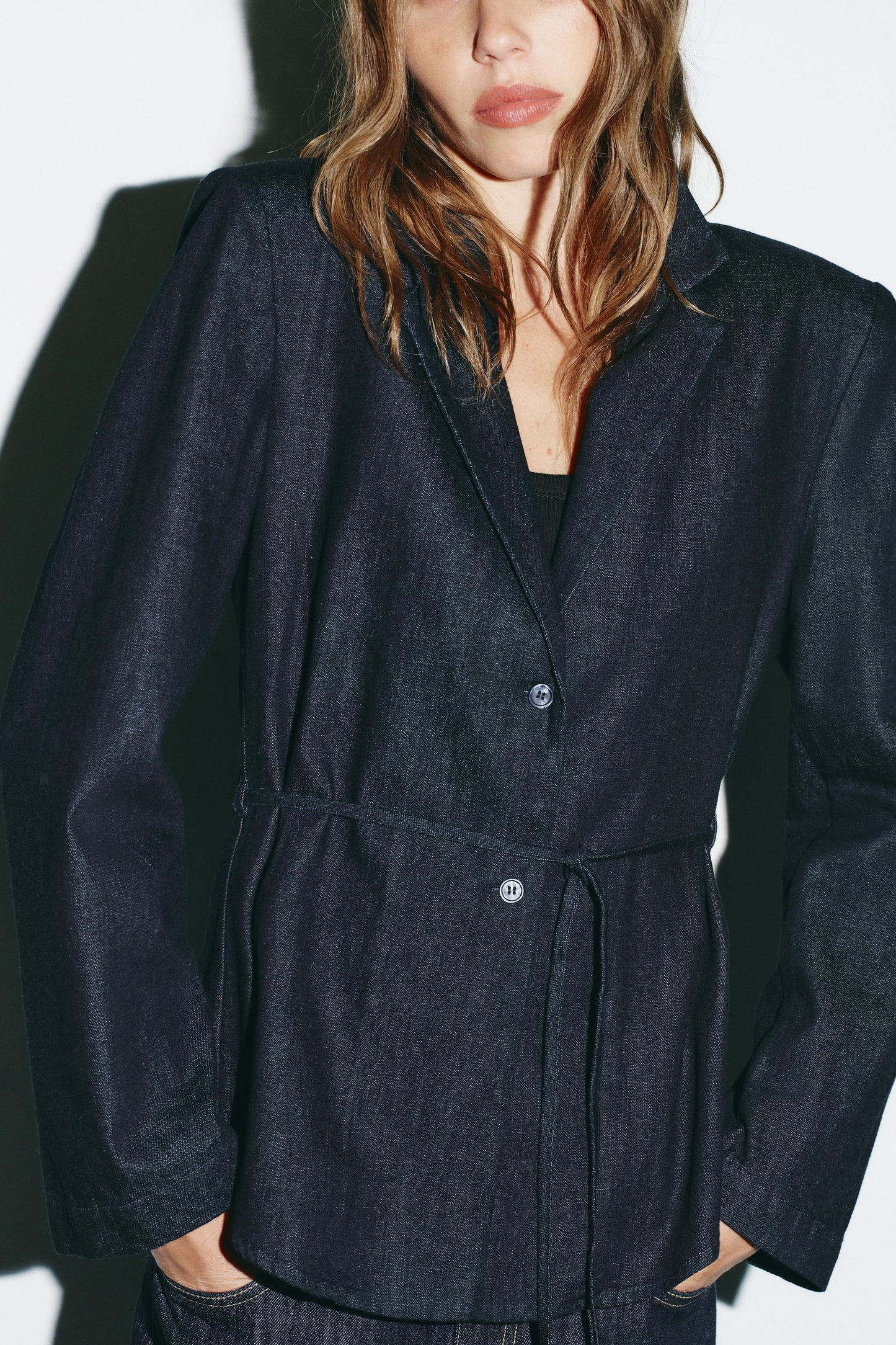 BELTED SHIRT BLAZER