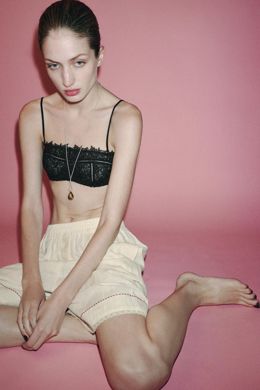 CONTRAST LINEN BERMUDA SHORTS LIMITED EDITION