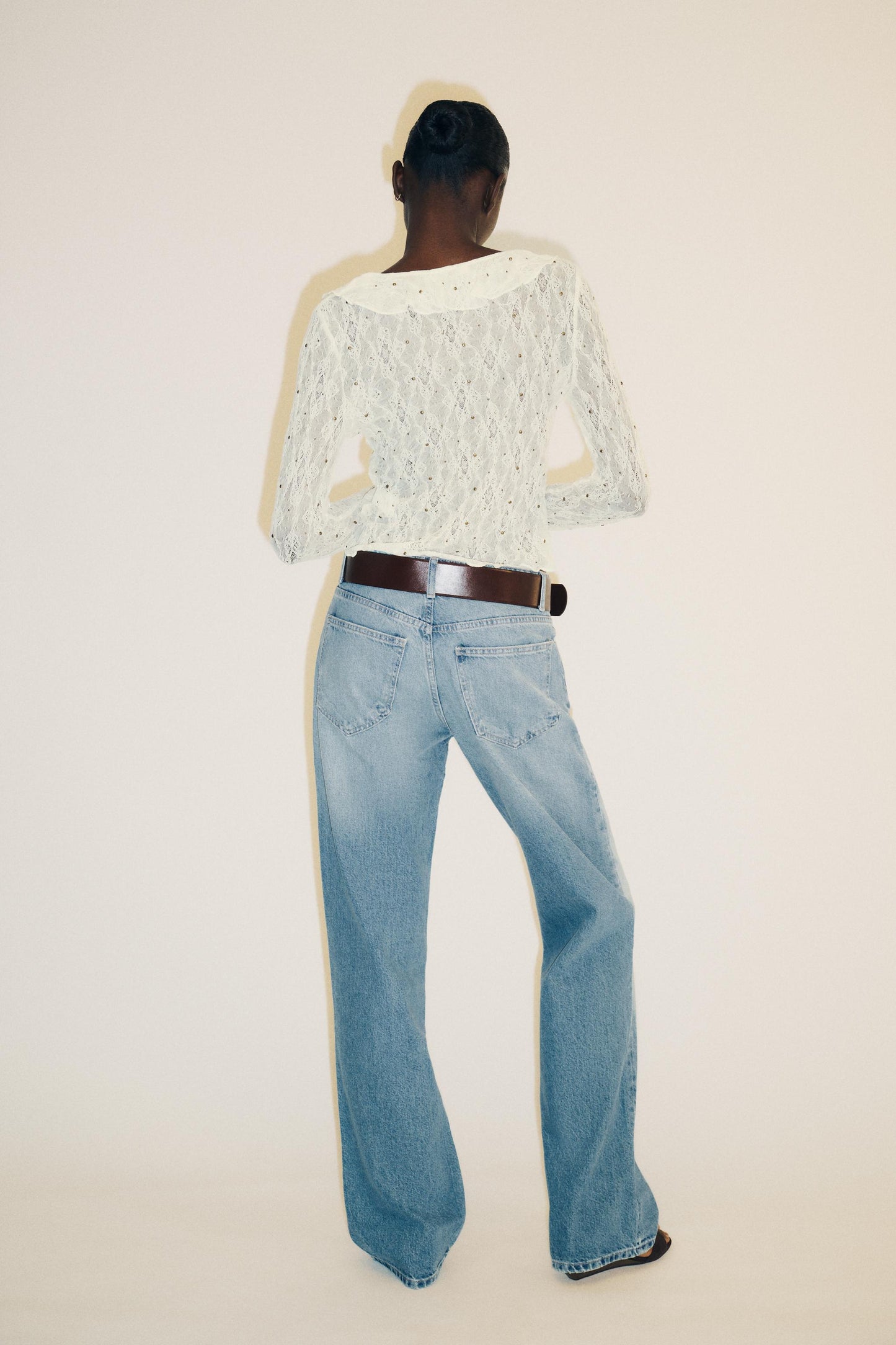 STUDDED LACE TOP