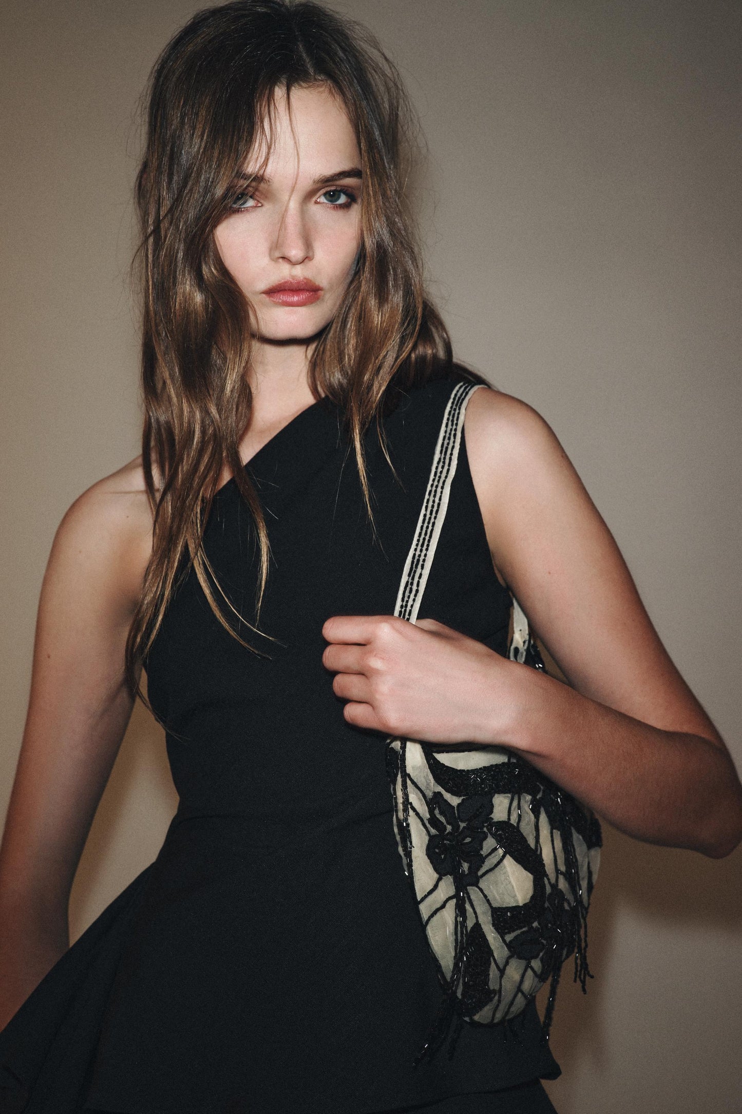 BEADED MESH BAG