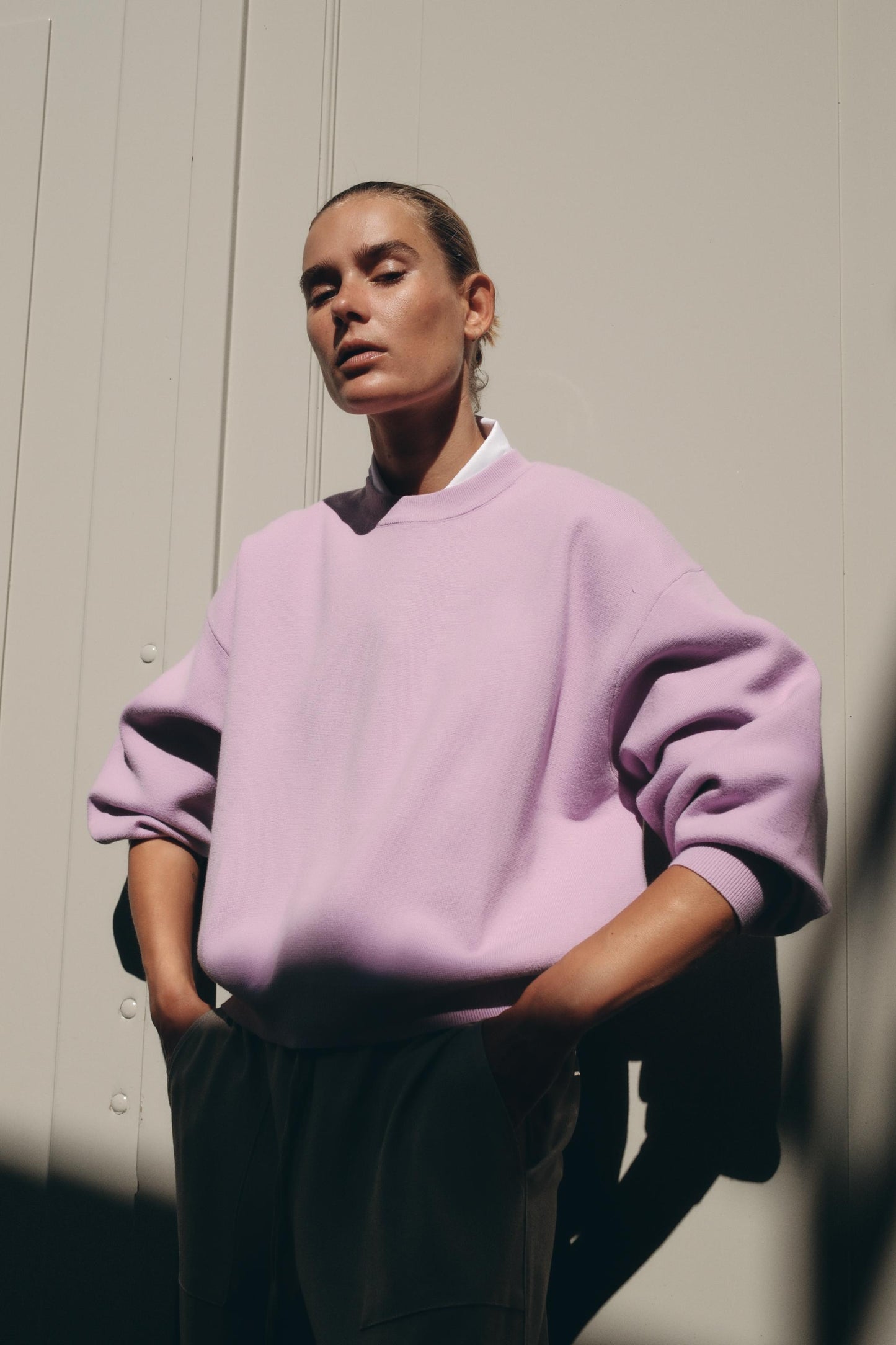RIB KNIT SWEATSHIRT