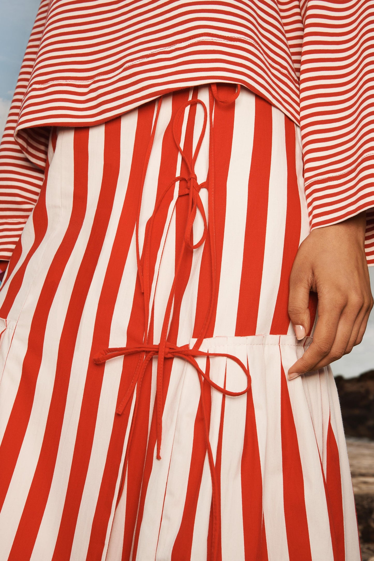 LIMITED EDITION STRIPED MIDI SKIRT