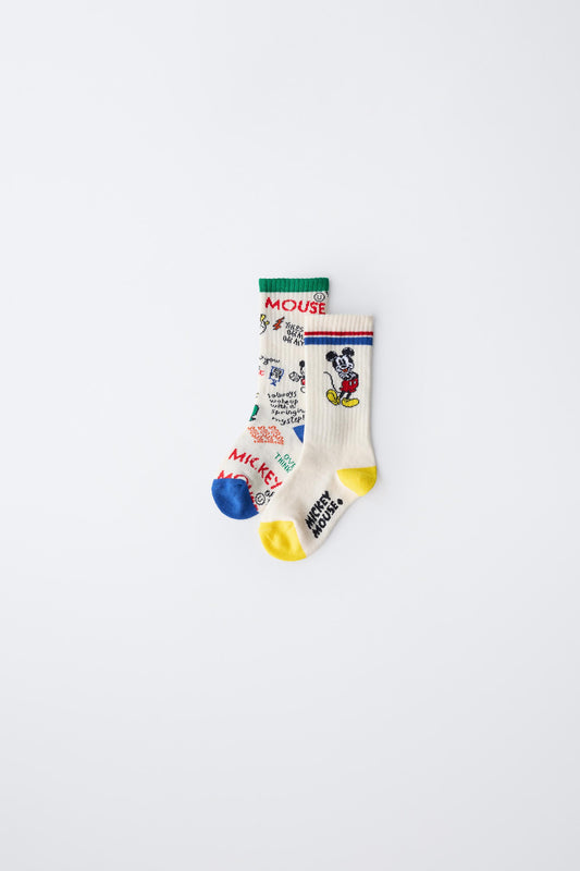 1-6 YEARS/ TWO-PACK OF MICKEY MOUSE © DISNEY LONG SOCKS