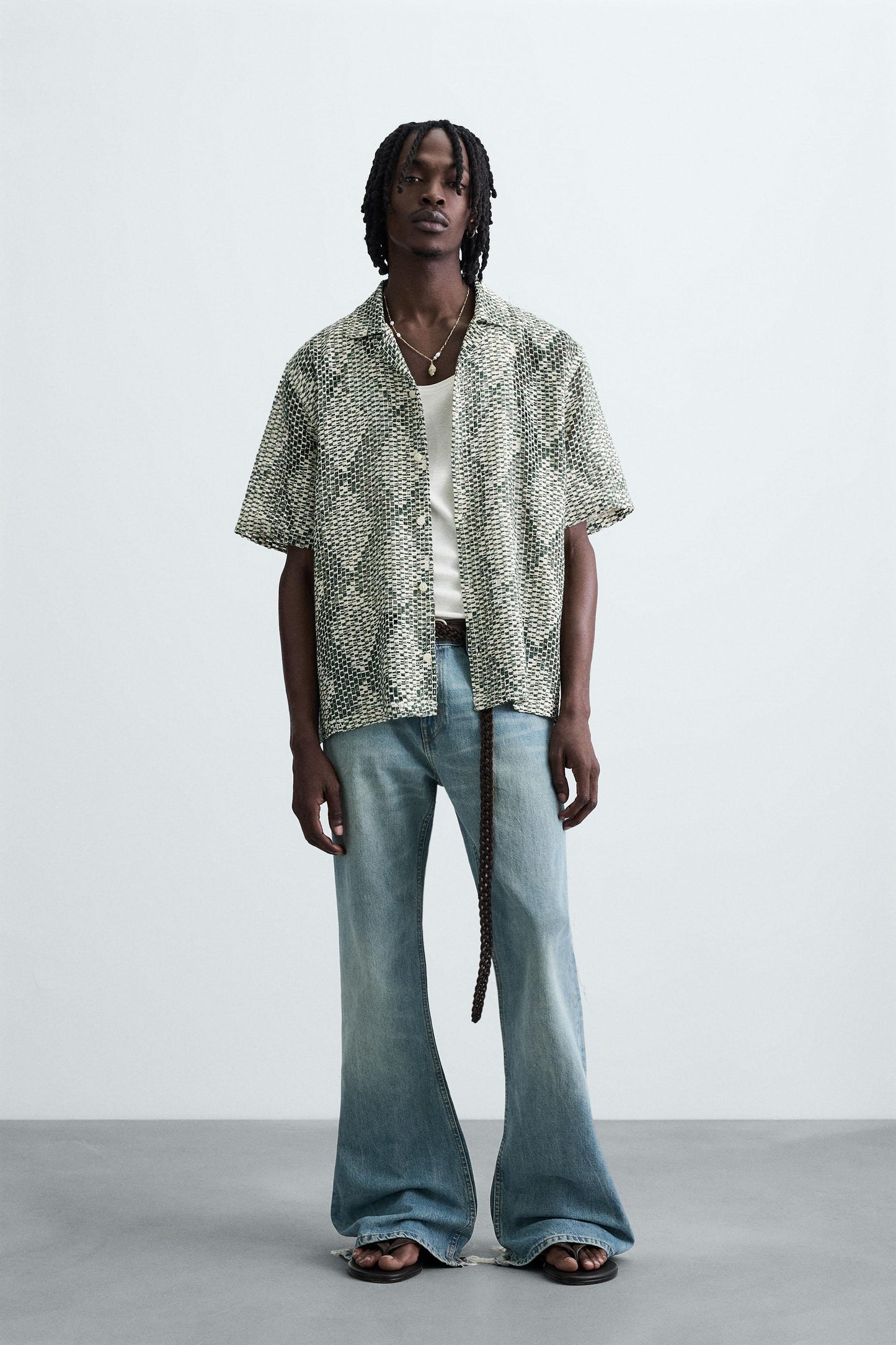 TEXTURED CROCHET SHIRT