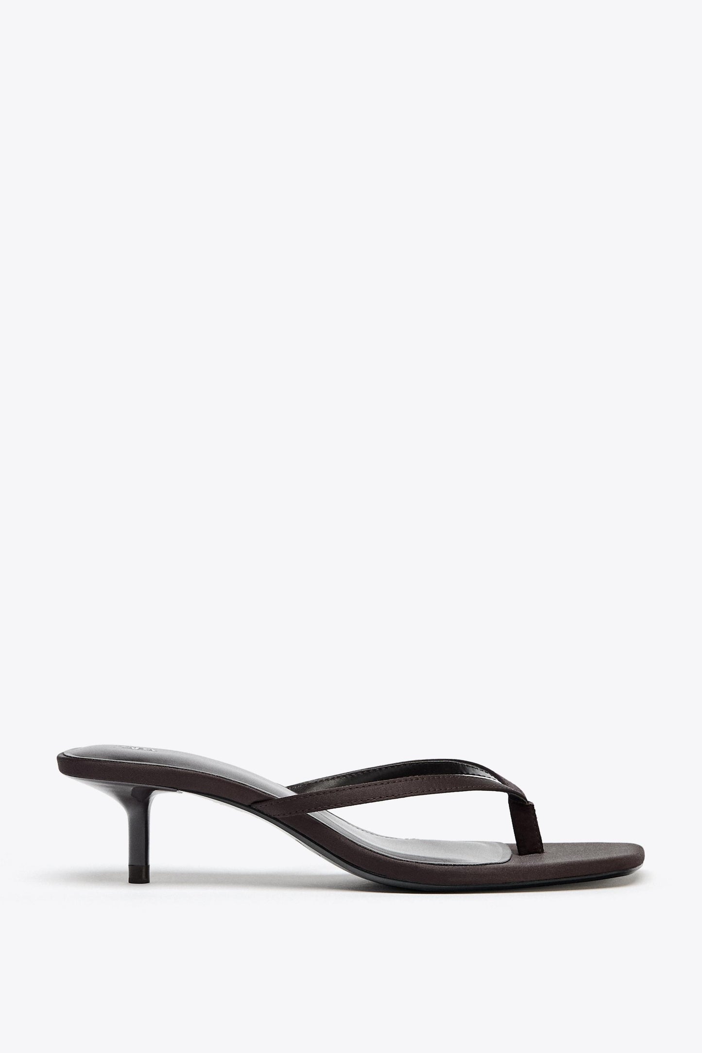 SATIN KITTEN HEEL SANDALS