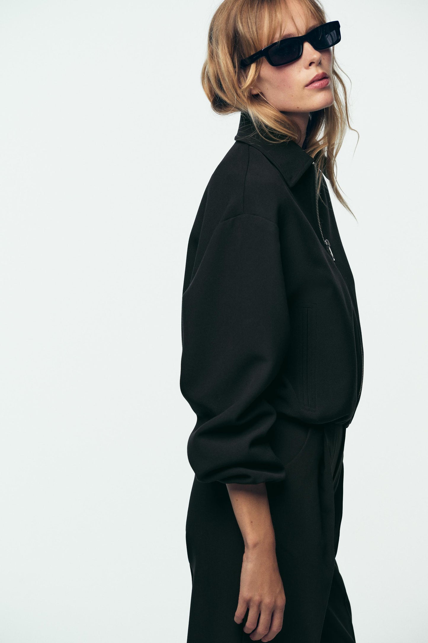 PUFFED ZIPPERED BOMBER JACKET