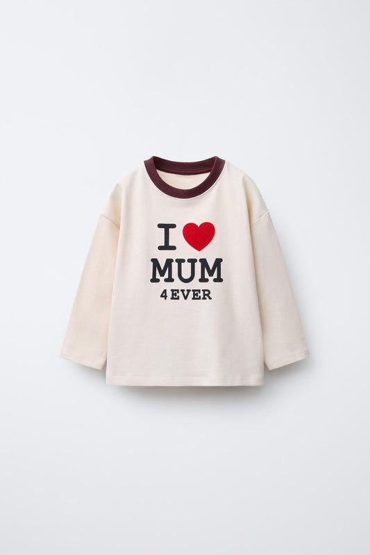 CONTRAST TEXT T-SHIRT