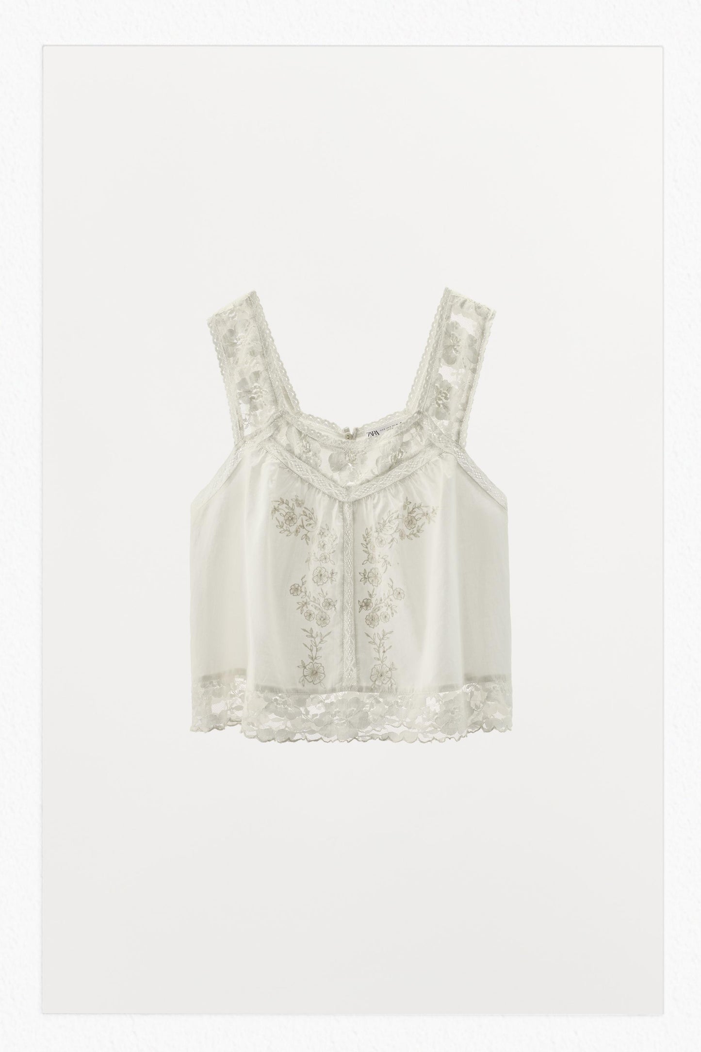 LIMITED EDITION EMBROIDERED LACE STRAPPY TOP