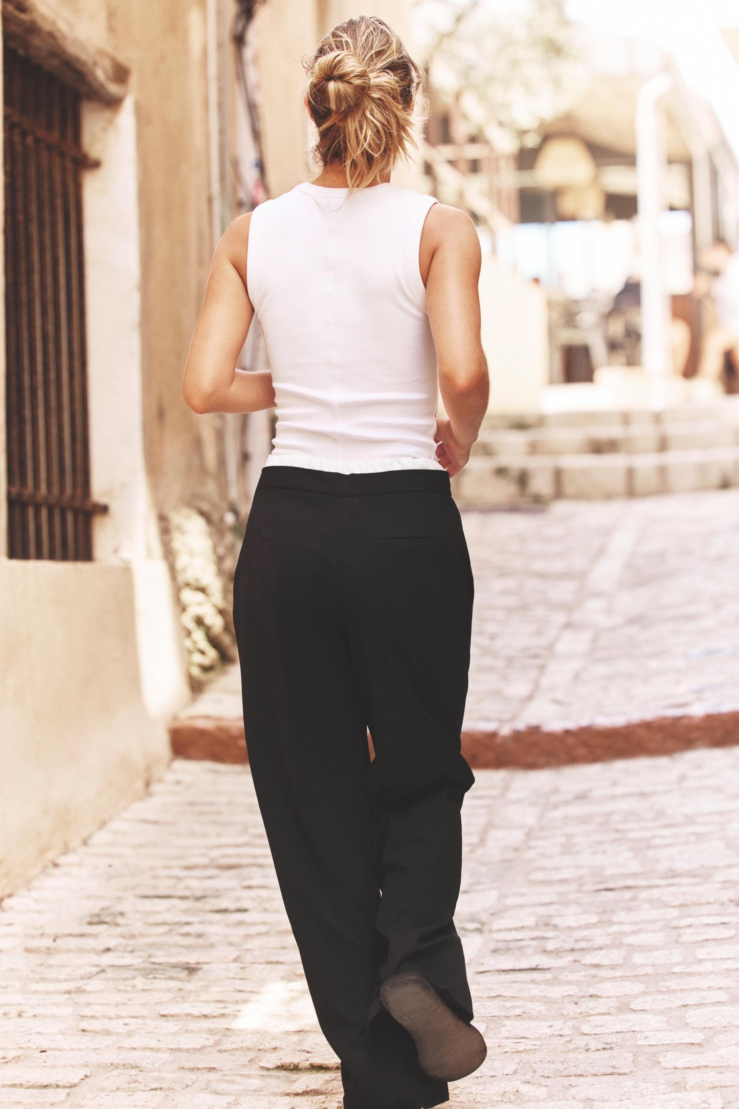 DOUBLE WAIST WIDE LEG PANTS