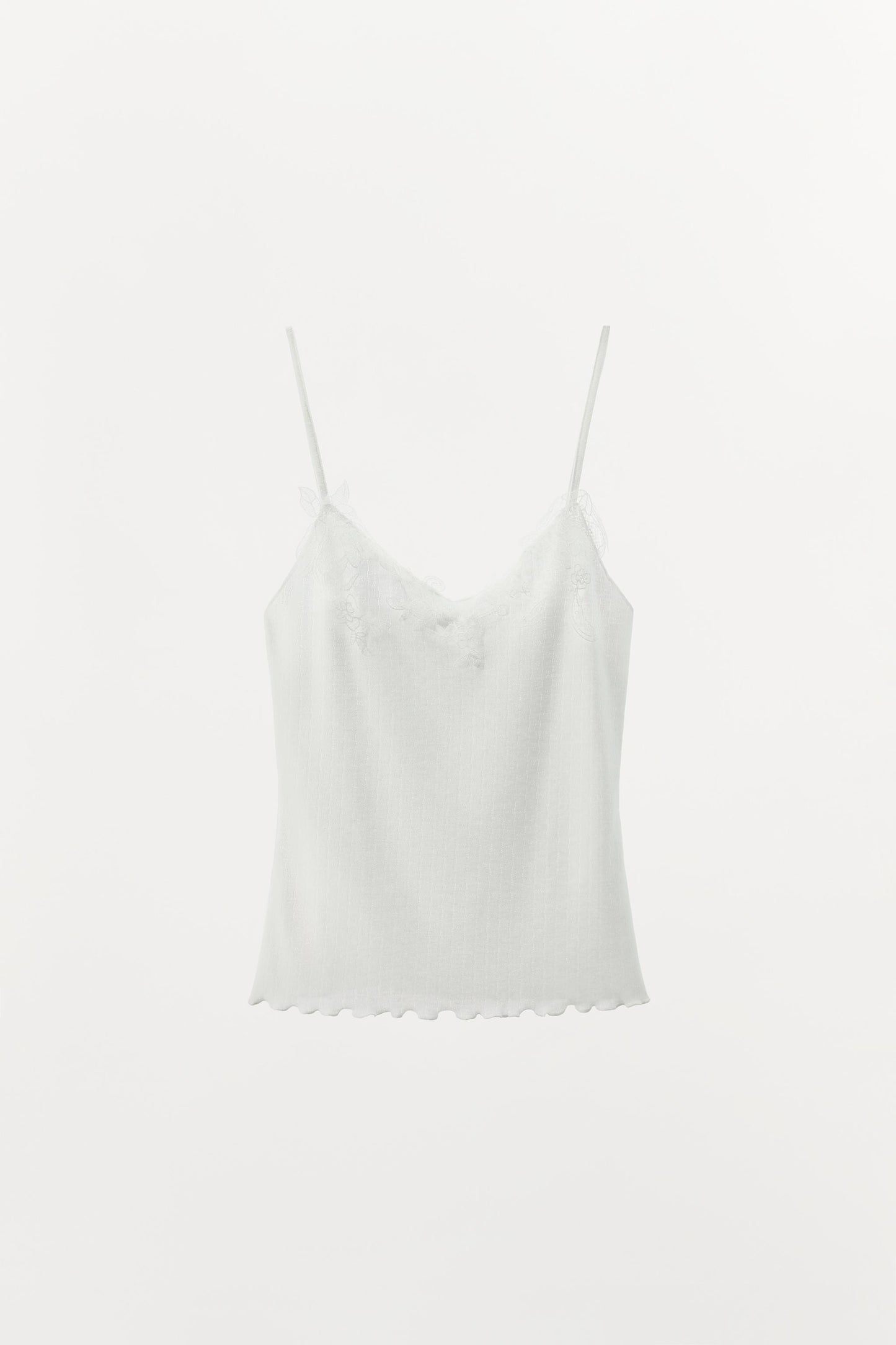 POINTELLE LACE STRAPPY TOP