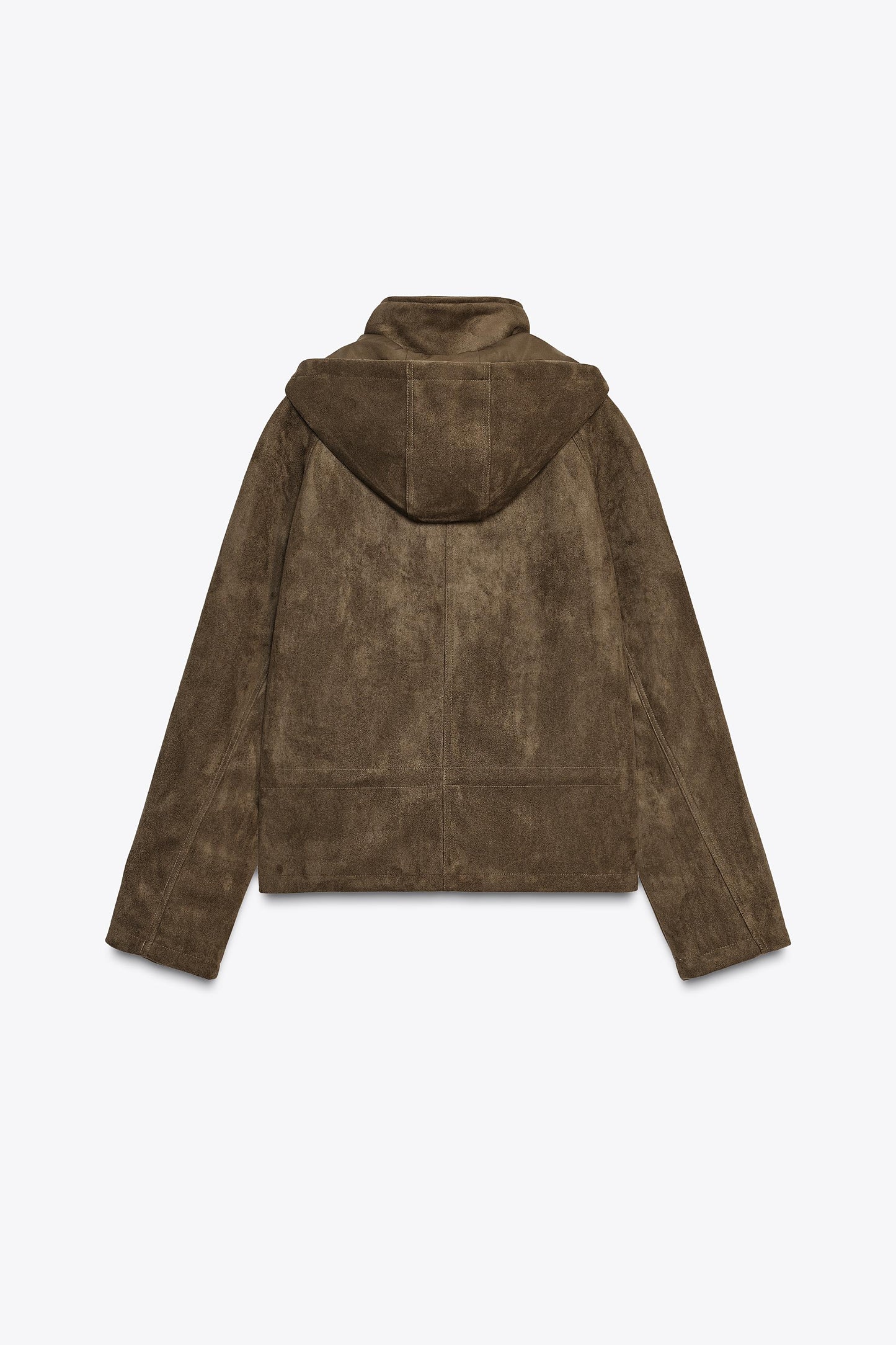 FAUX SUEDE JACKET WITH HOODIE