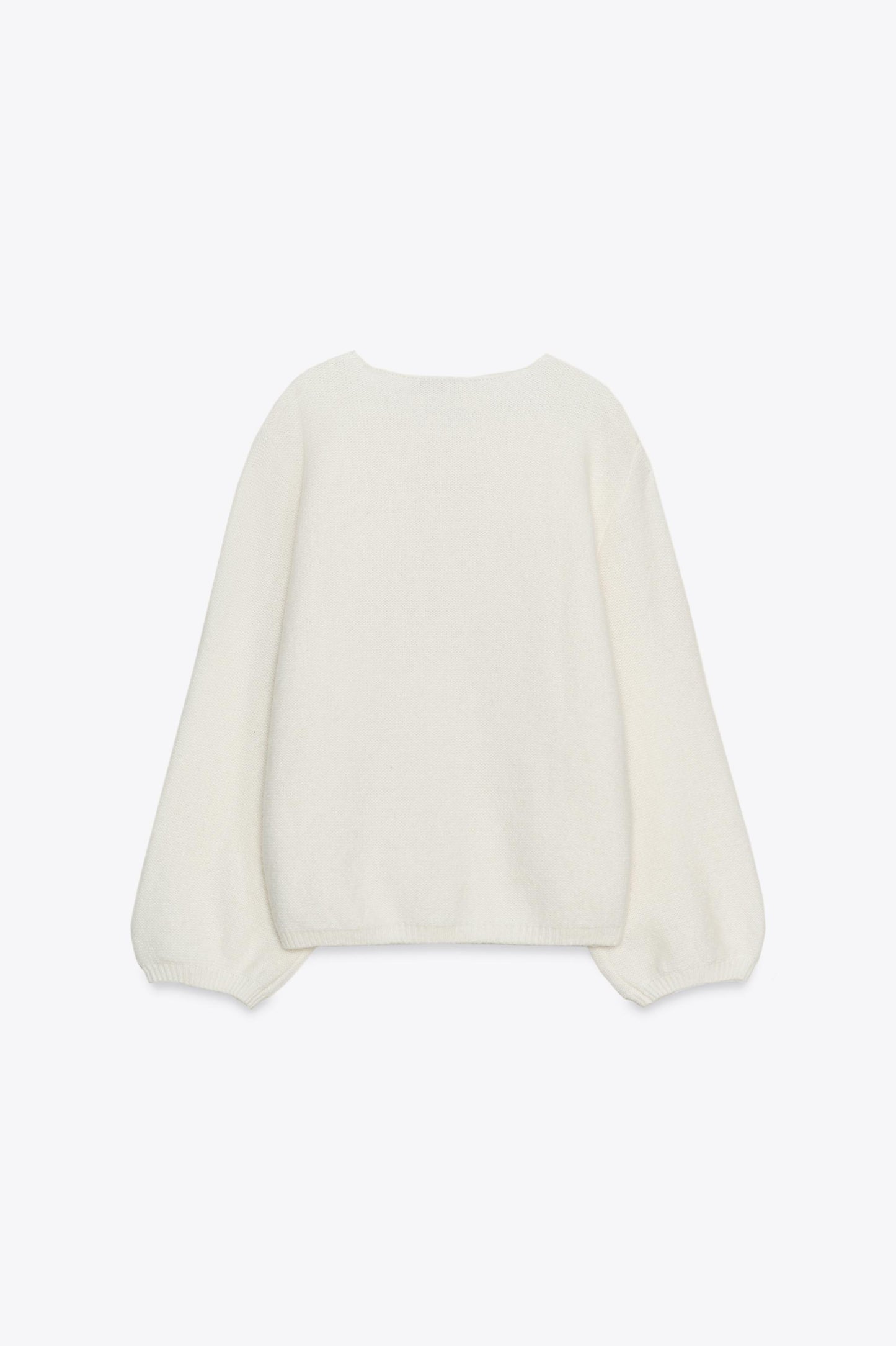 WOOL BLEND BALLOON SLEEVE SWEATER
