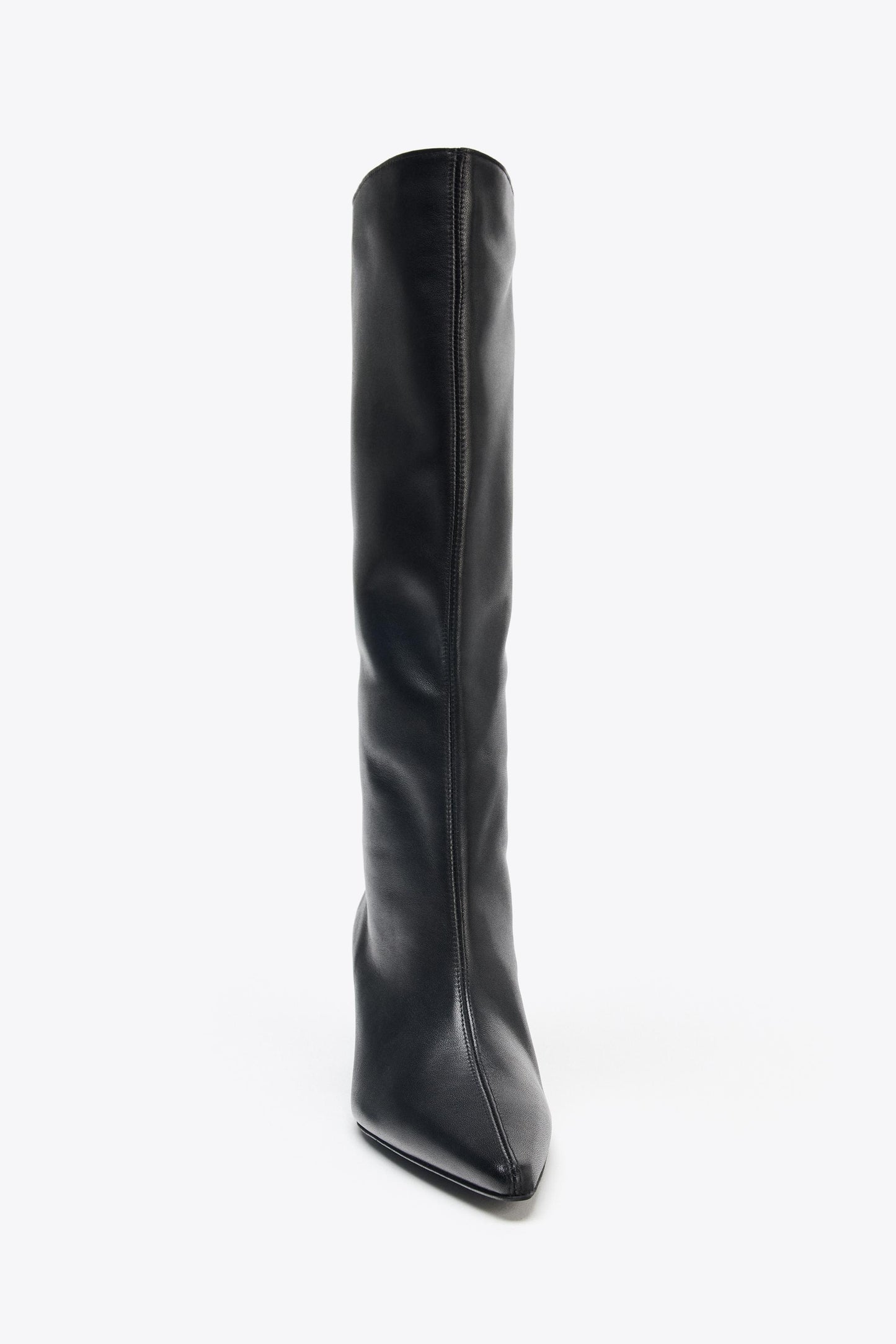 LEATHER KITTEN HEEL BOOTS