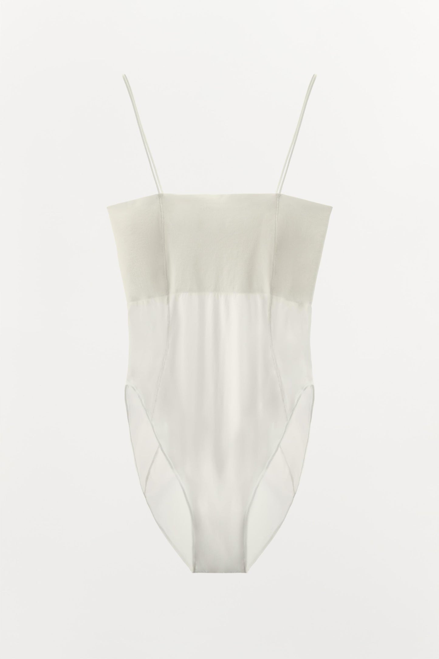 FITTED STRAPPY BODYSUIT WITH SEAMS