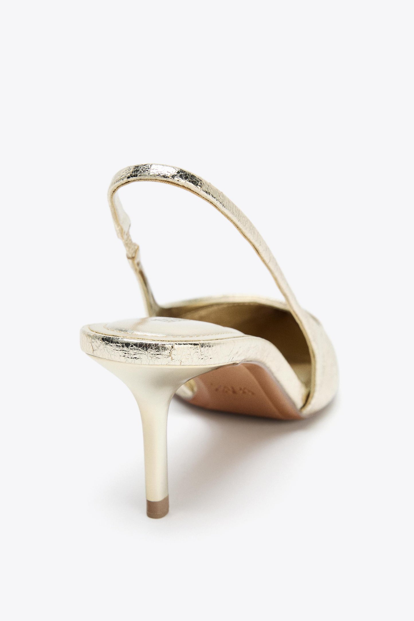 METALLIC EFFECT SLINGBACK HEELS