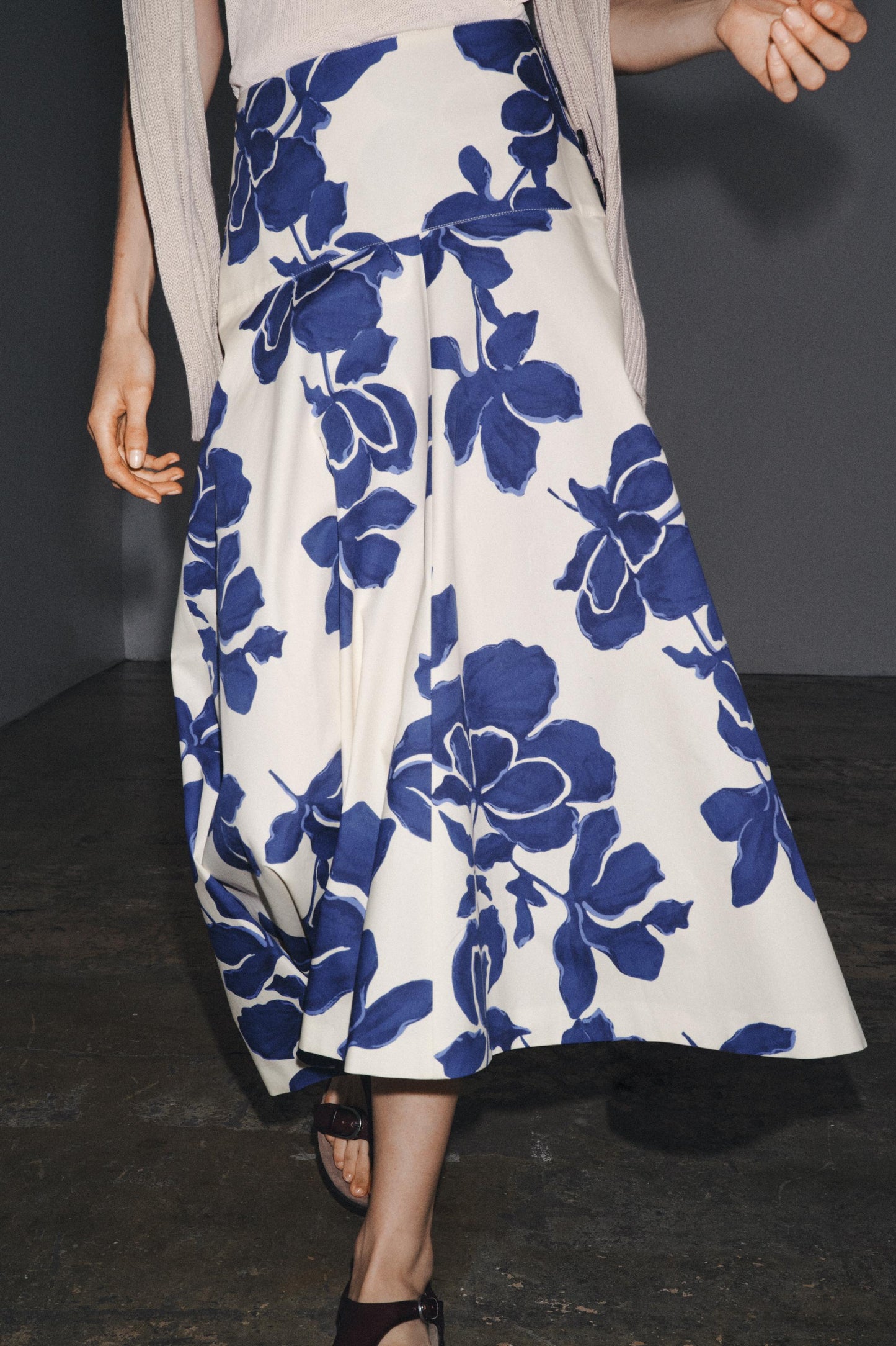 ZW COLLECTION FLORAL MIDI SKIRT