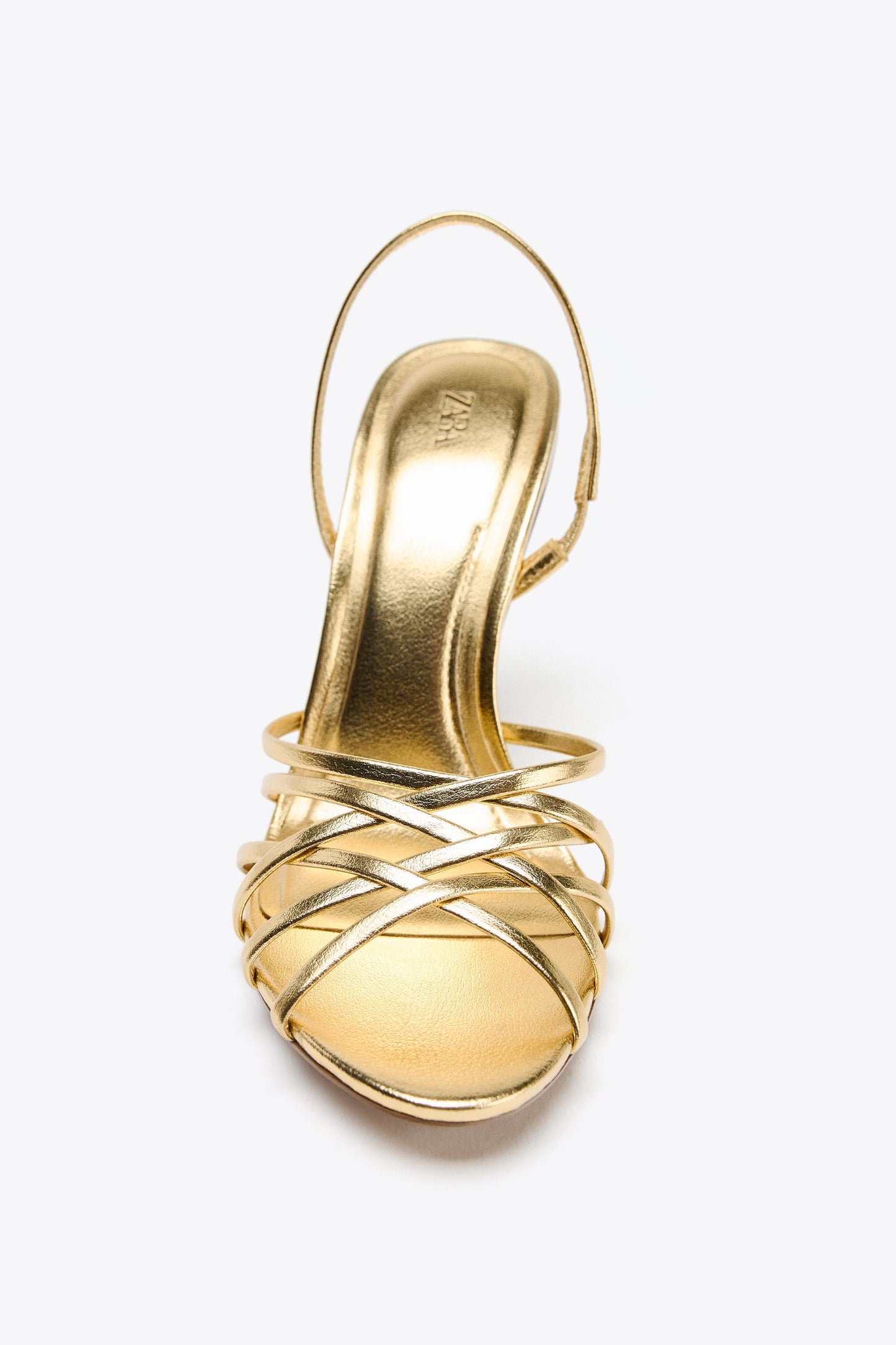 METALLIC EFFECT HEELED SANDALS