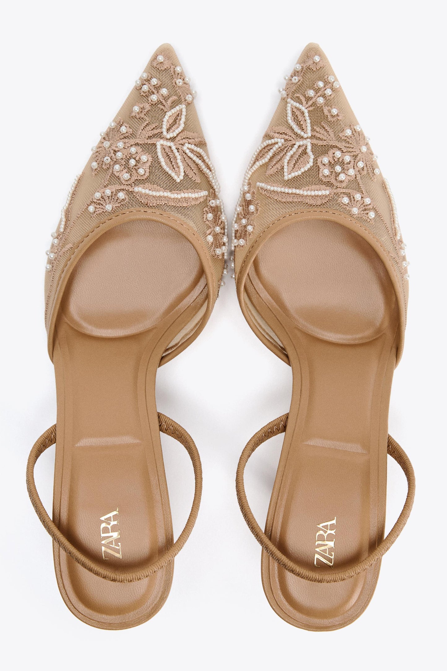EMBROIDERED MESH SLINGBACK SHOES