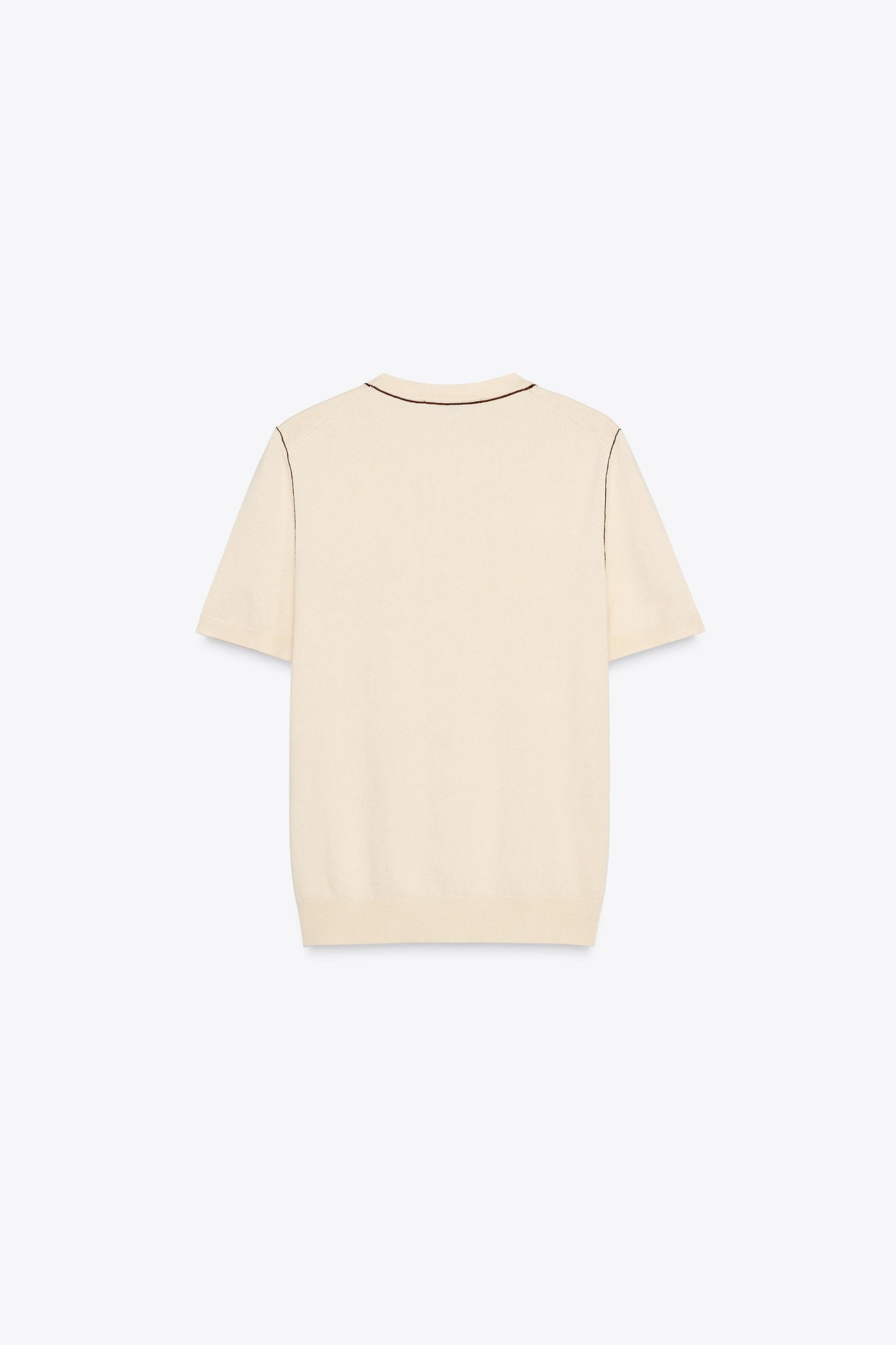 TRIMMED SHORT SLEEVE KNIT TOP