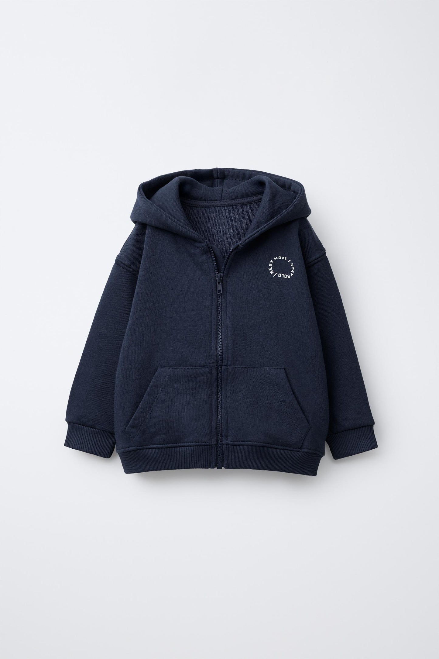 BASIC TEXT ZIP-UP SWEATSHIRT