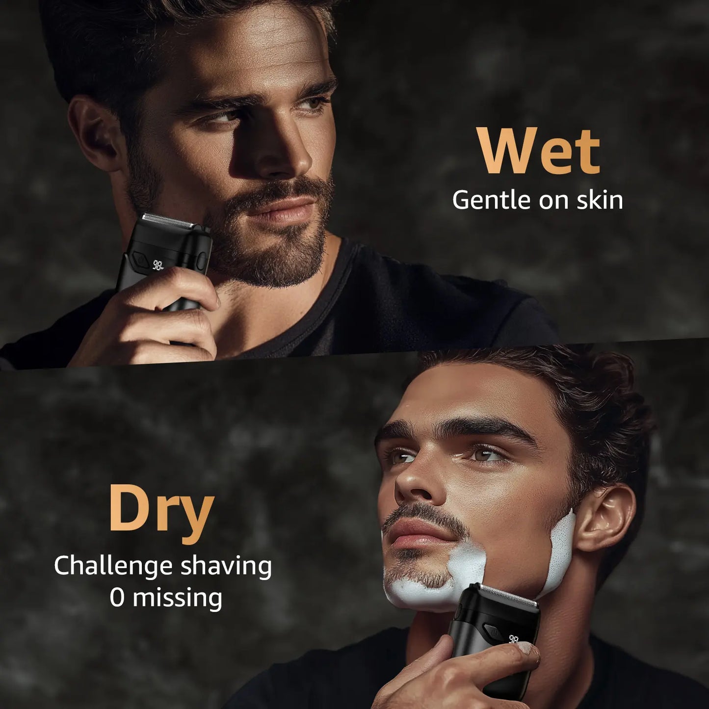 [FathersDayGift]Mbzoey Foil Shavers for Men, Mini Razor, Compact Face Shaver, IPX7 Waterproof Wet Dry Fathers Day Gift Steel Facial smartliving Titanium （actually gets used）