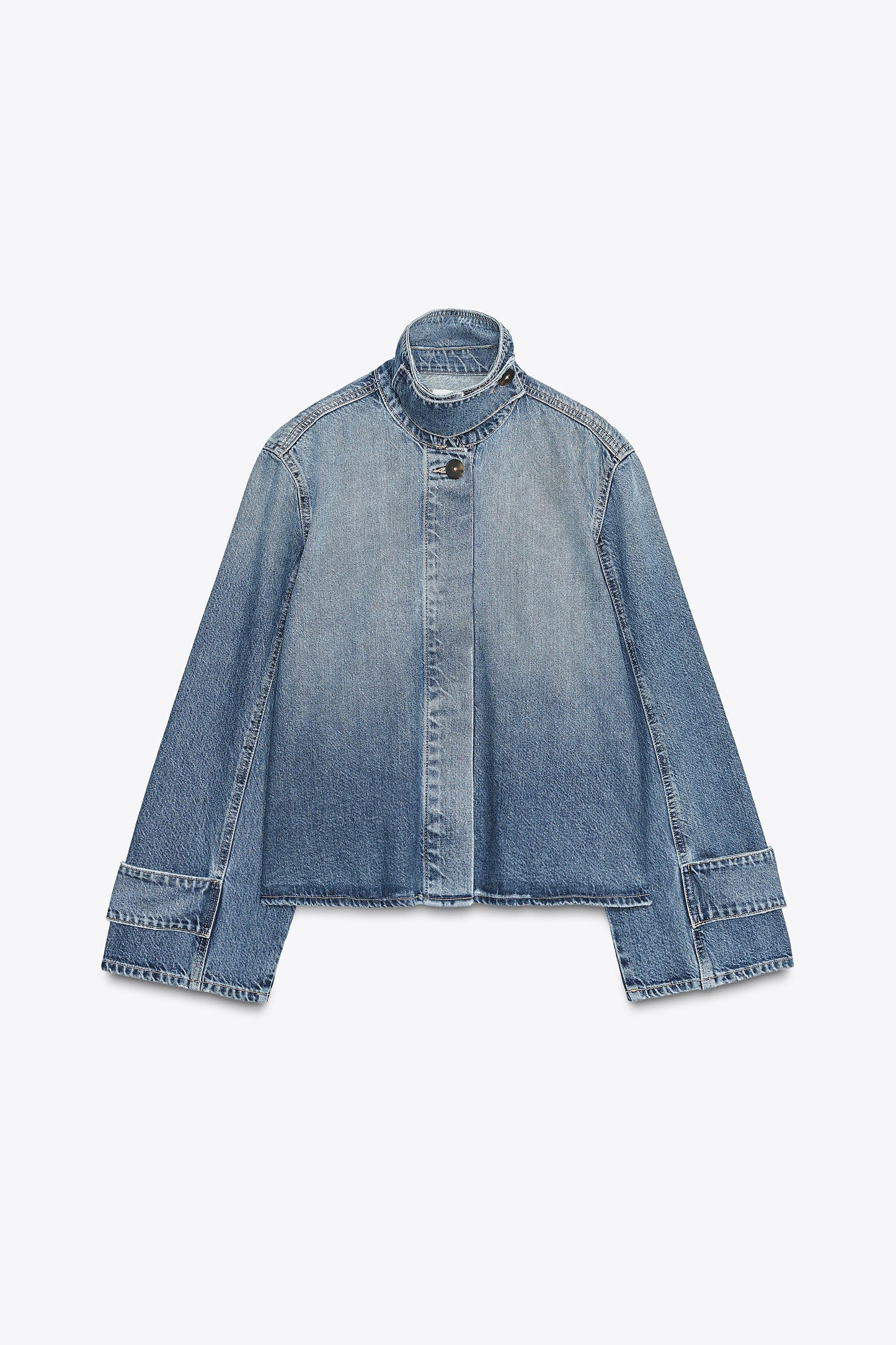 TRF HIGH COLLAR DENIM JACKET