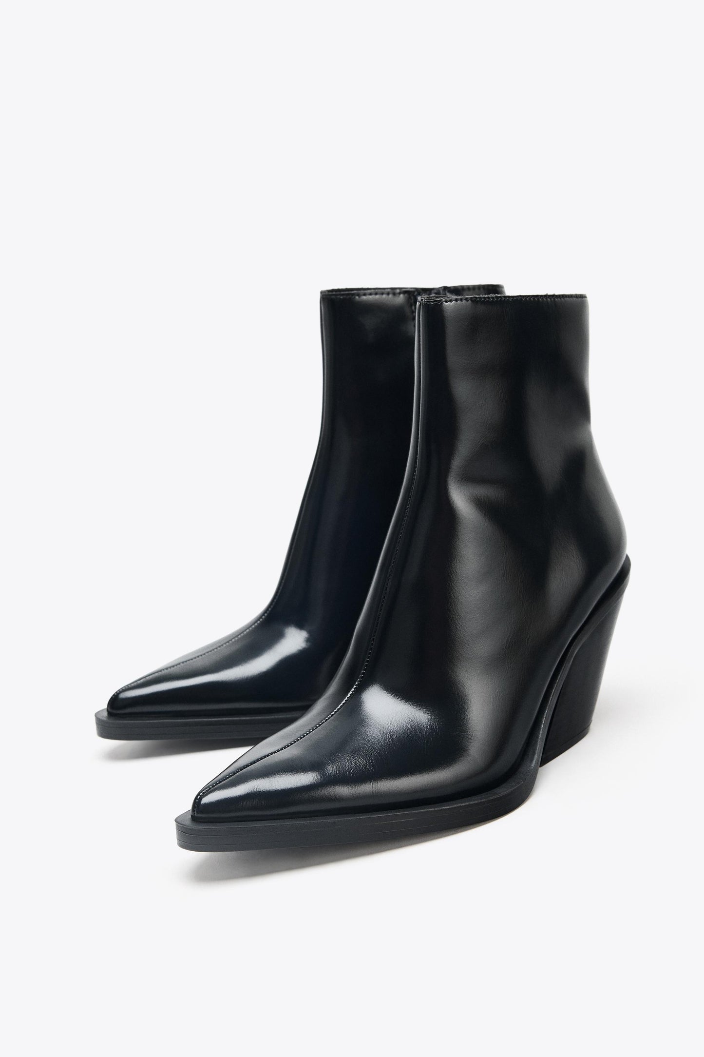 COWBOY HEELED ANKLE BOOTS