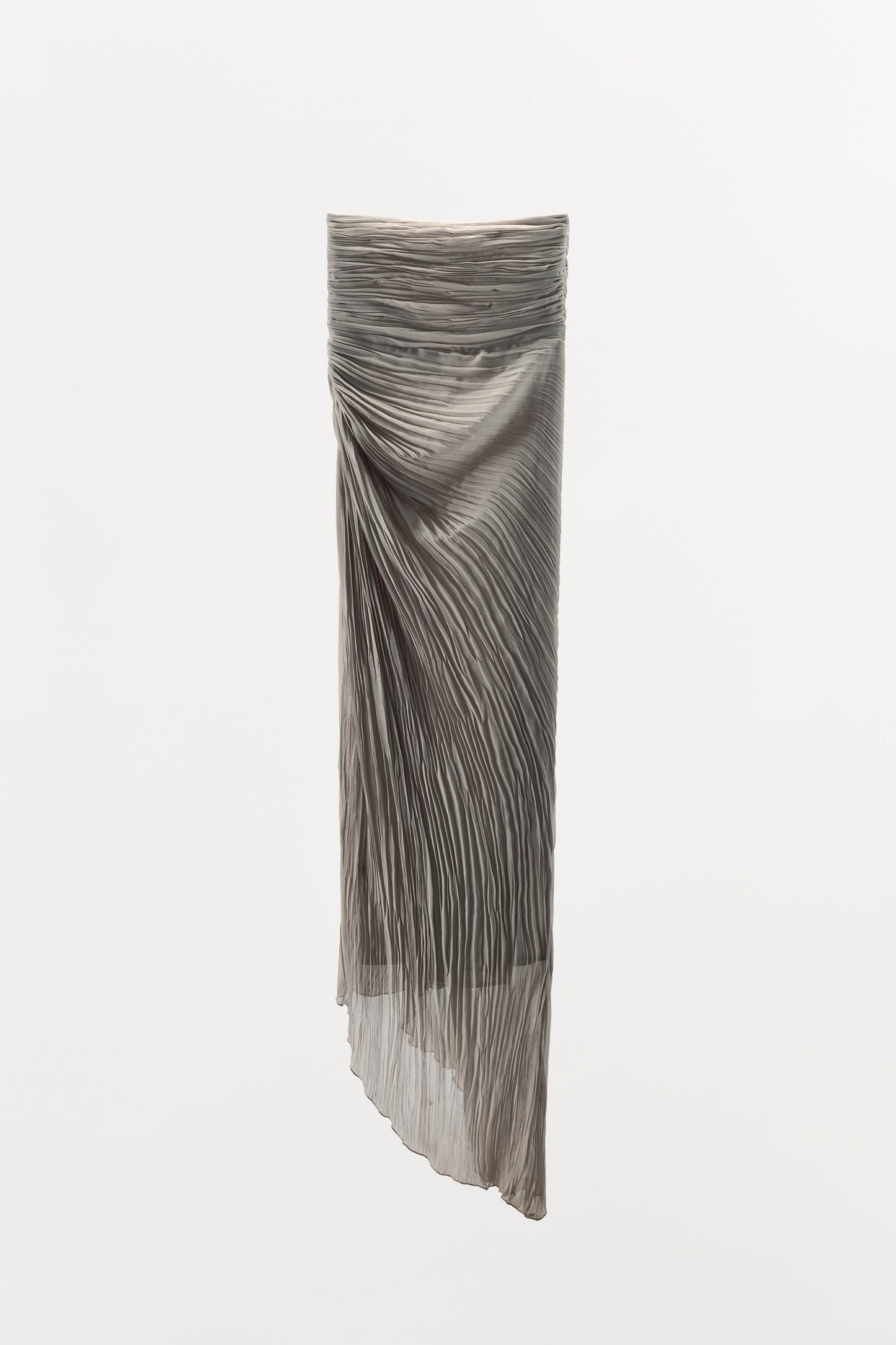 PLEATED STRAPLESS DRESS