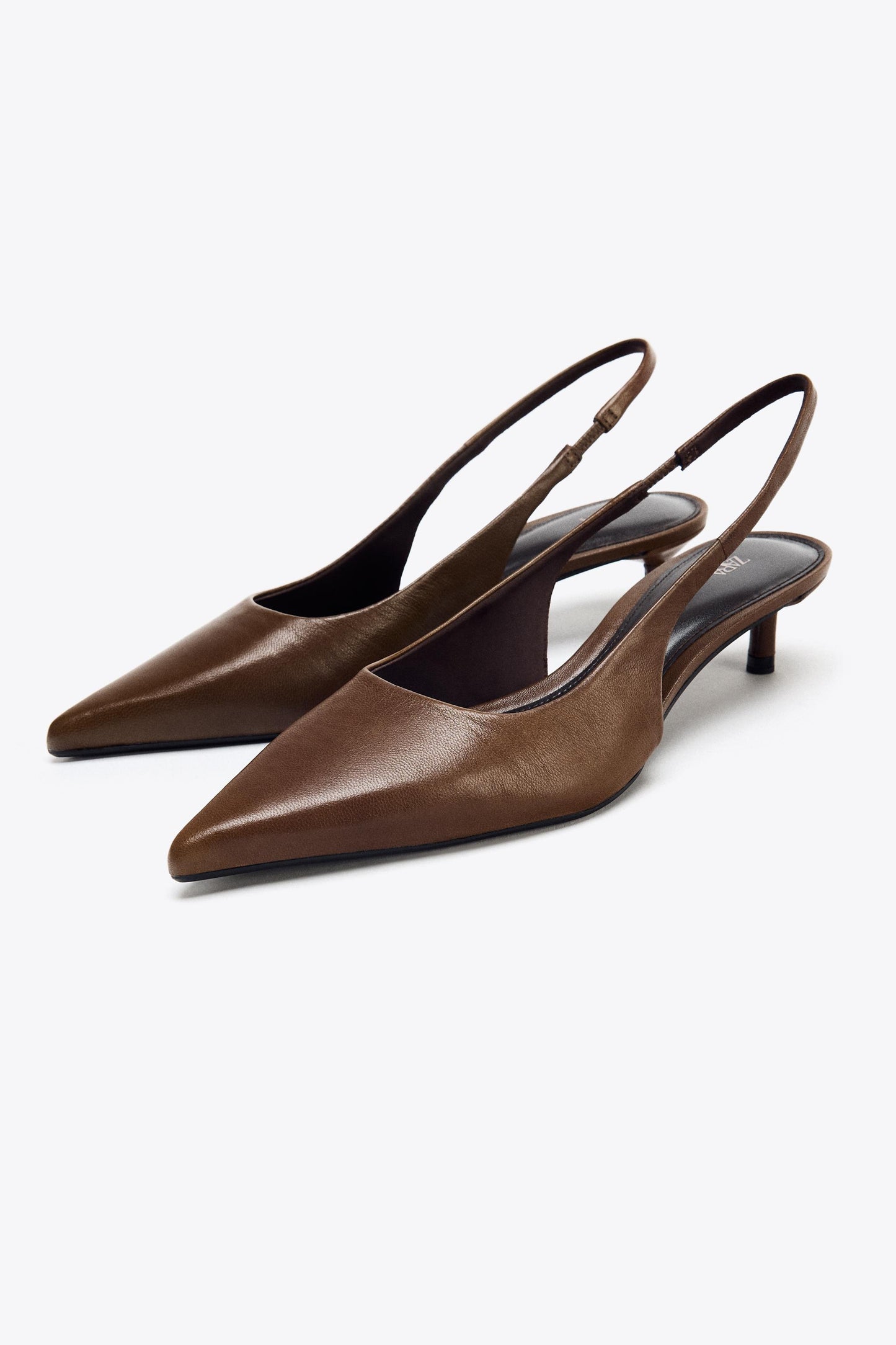 LEATHER KITTEN HEEL SHOES
