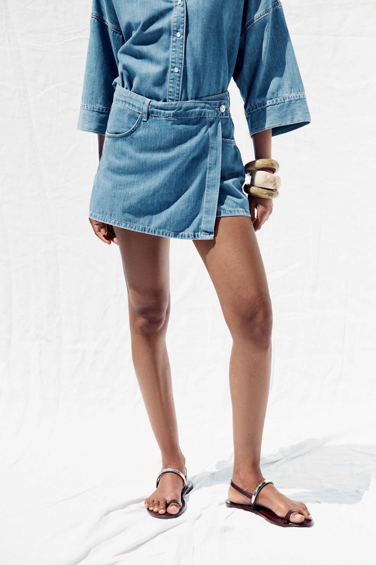 Z1975 DENIM WRAP SKORT