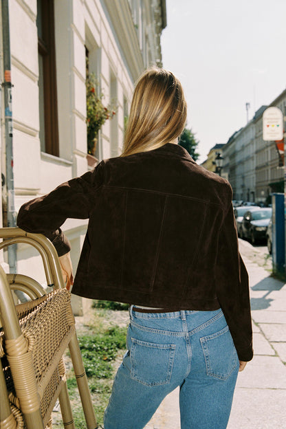 100% LEATHER SHORT JACKET